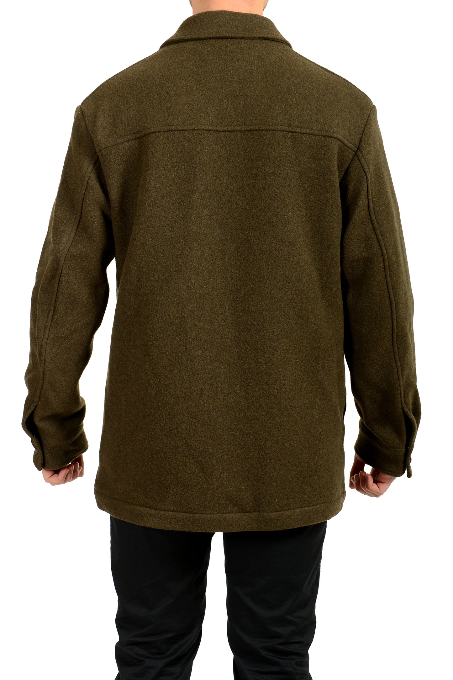 Hugo Boss "C-Clark-OS-244" Green Wool Button Down Coat US 38R IT 48R