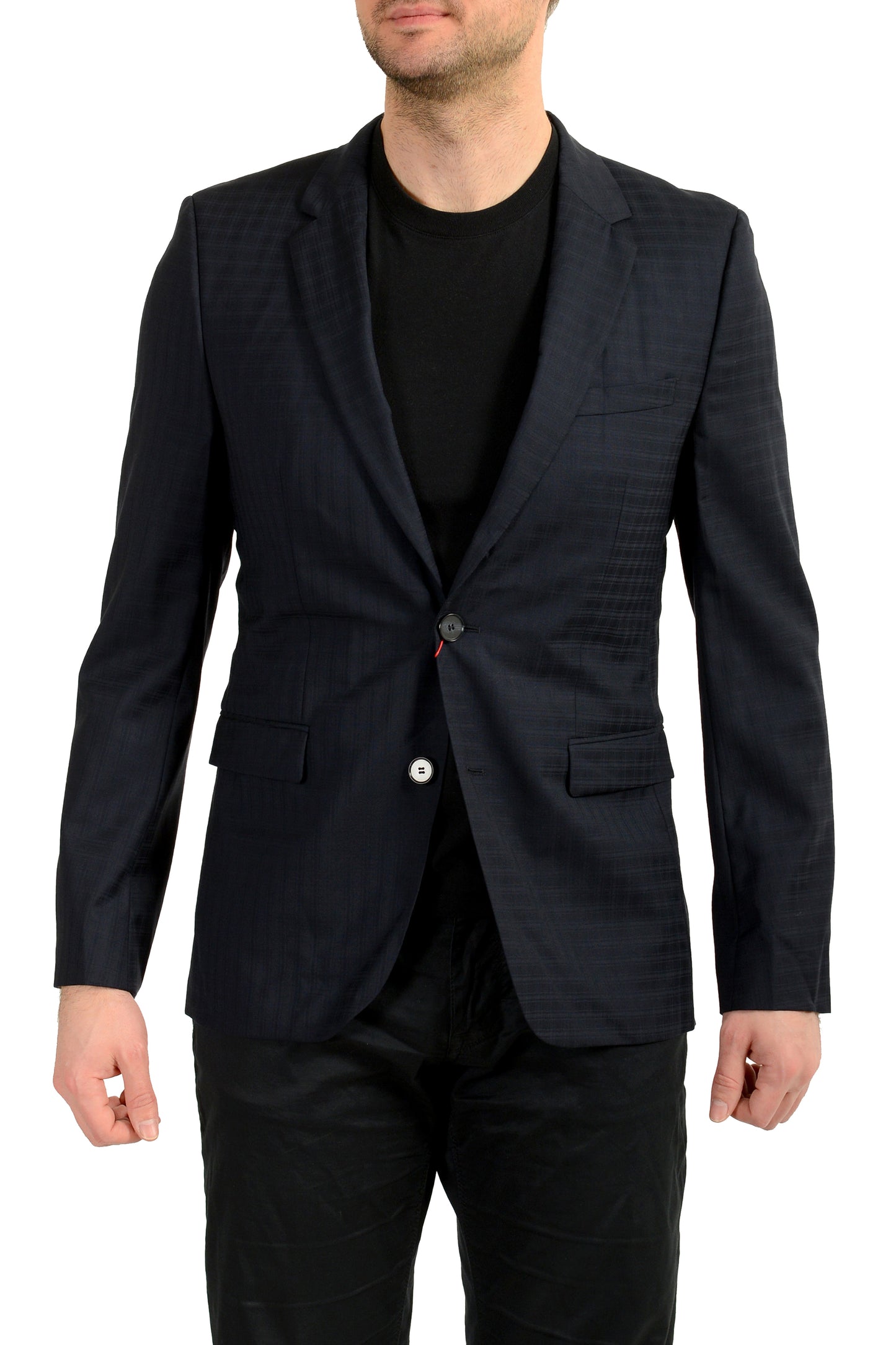Hugo Boss Men's "Astian/Hets" Plaid 100% Wool Two Button Blazer US 38R IT 48R