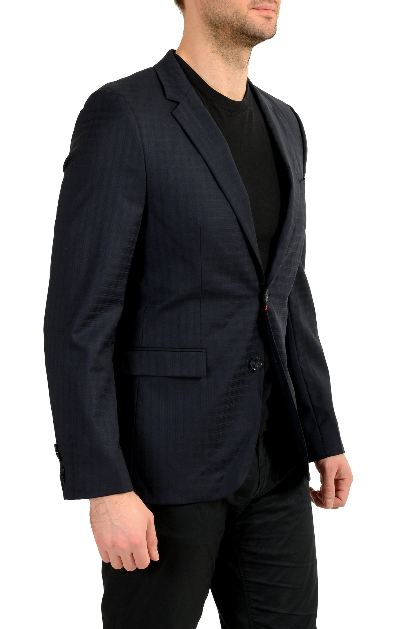Hugo Boss Men's "Astian/Hets" Plaid 100% Wool Two Button Blazer US 38R IT 48R