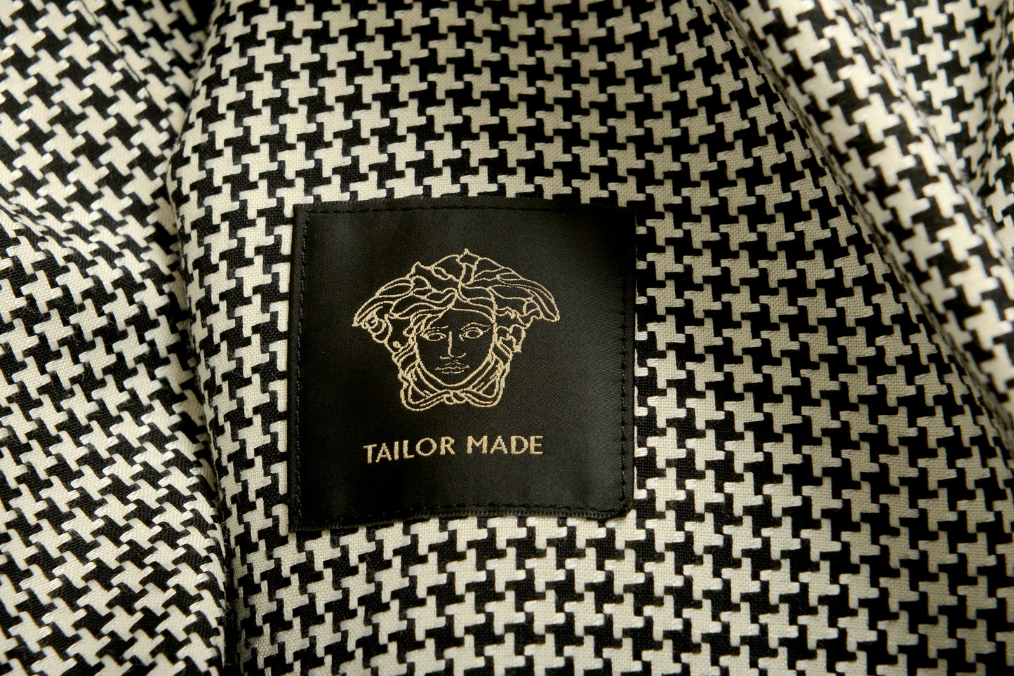 Versace Men's Houndstooth Print Wool Two Button Blazer US 44 IT 54