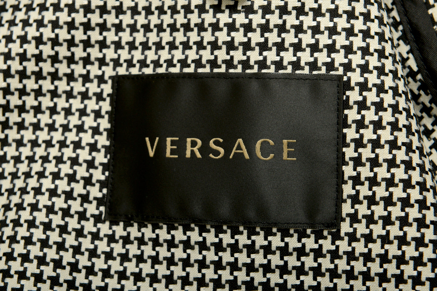 Versace Men's Houndstooth Print Wool Two Button Blazer US 44 IT 54