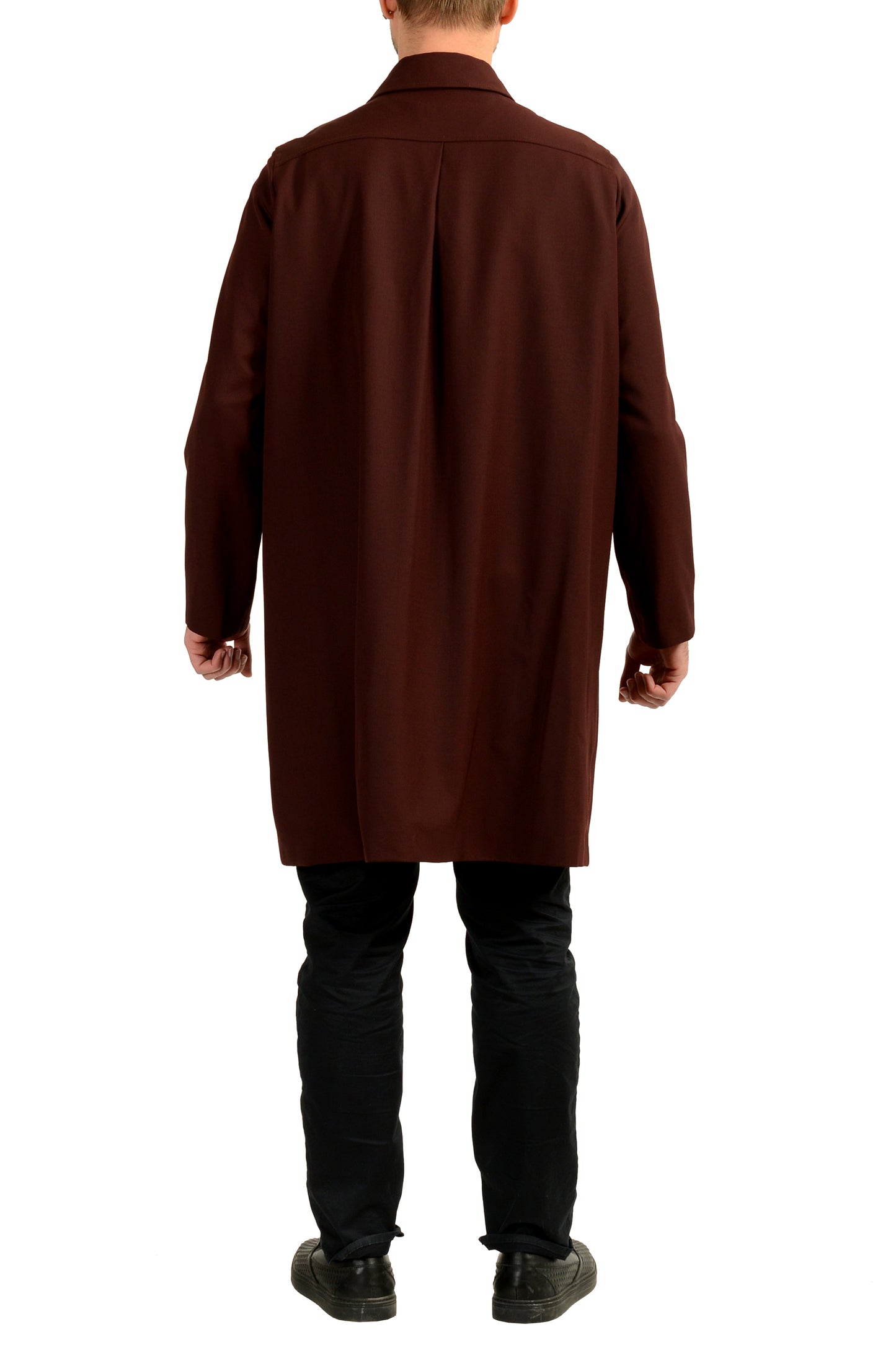 Hugo Boss "Gustav" Plum Purple Wool Button Down Coat US 38R IT 48R