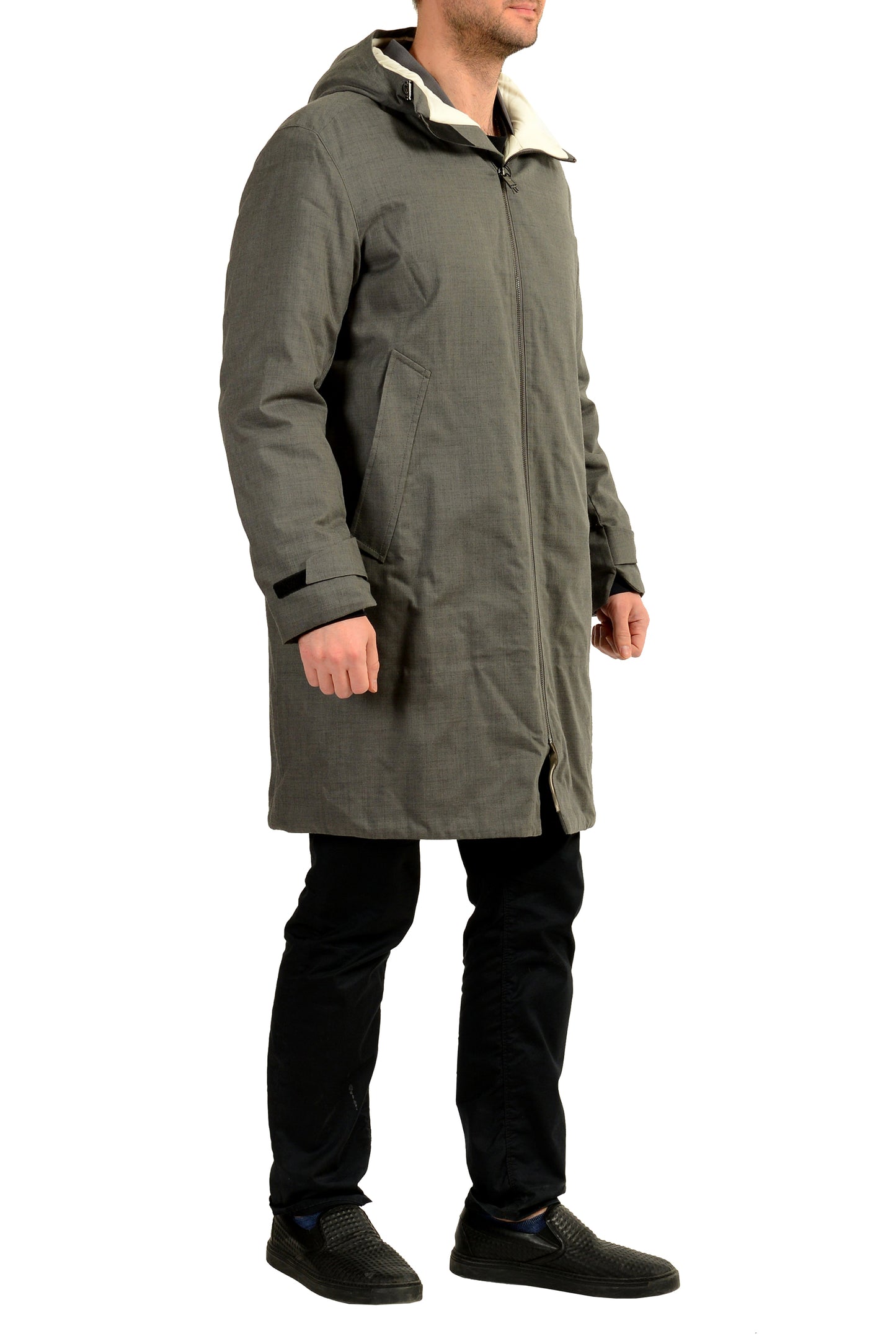 Hugo Boss "P-Crandell" Gray Insulated Hooded Parka Coat US 38R IT 48R