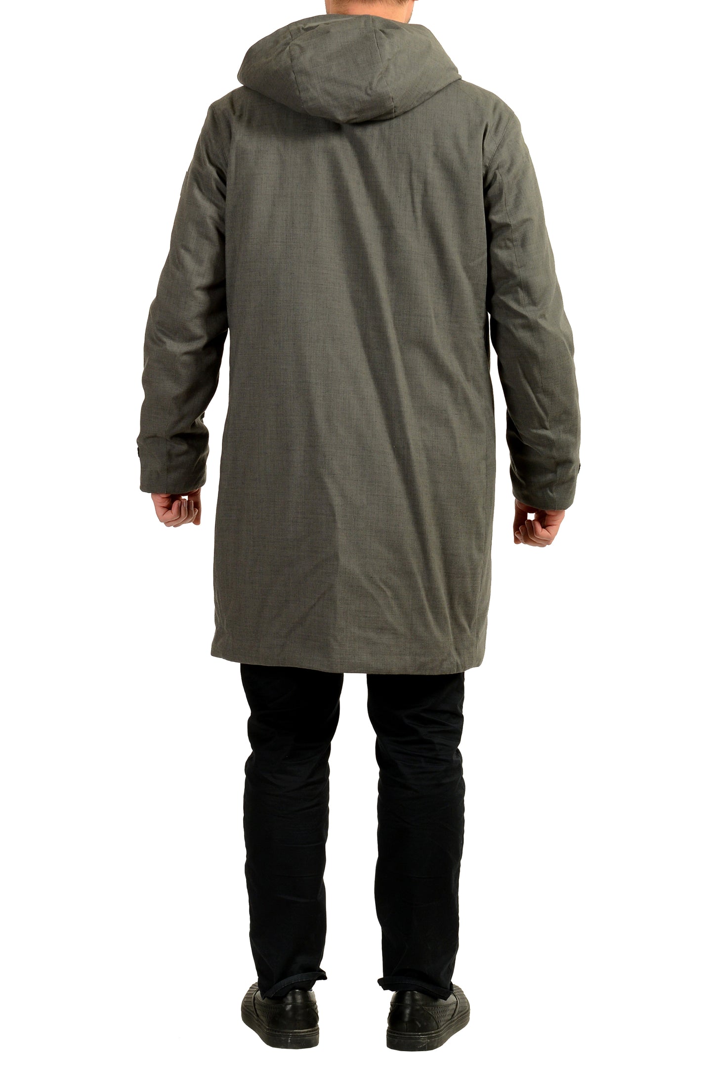 Hugo Boss "P-Crandell" Gray Insulated Hooded Parka Coat US 38R IT 48R