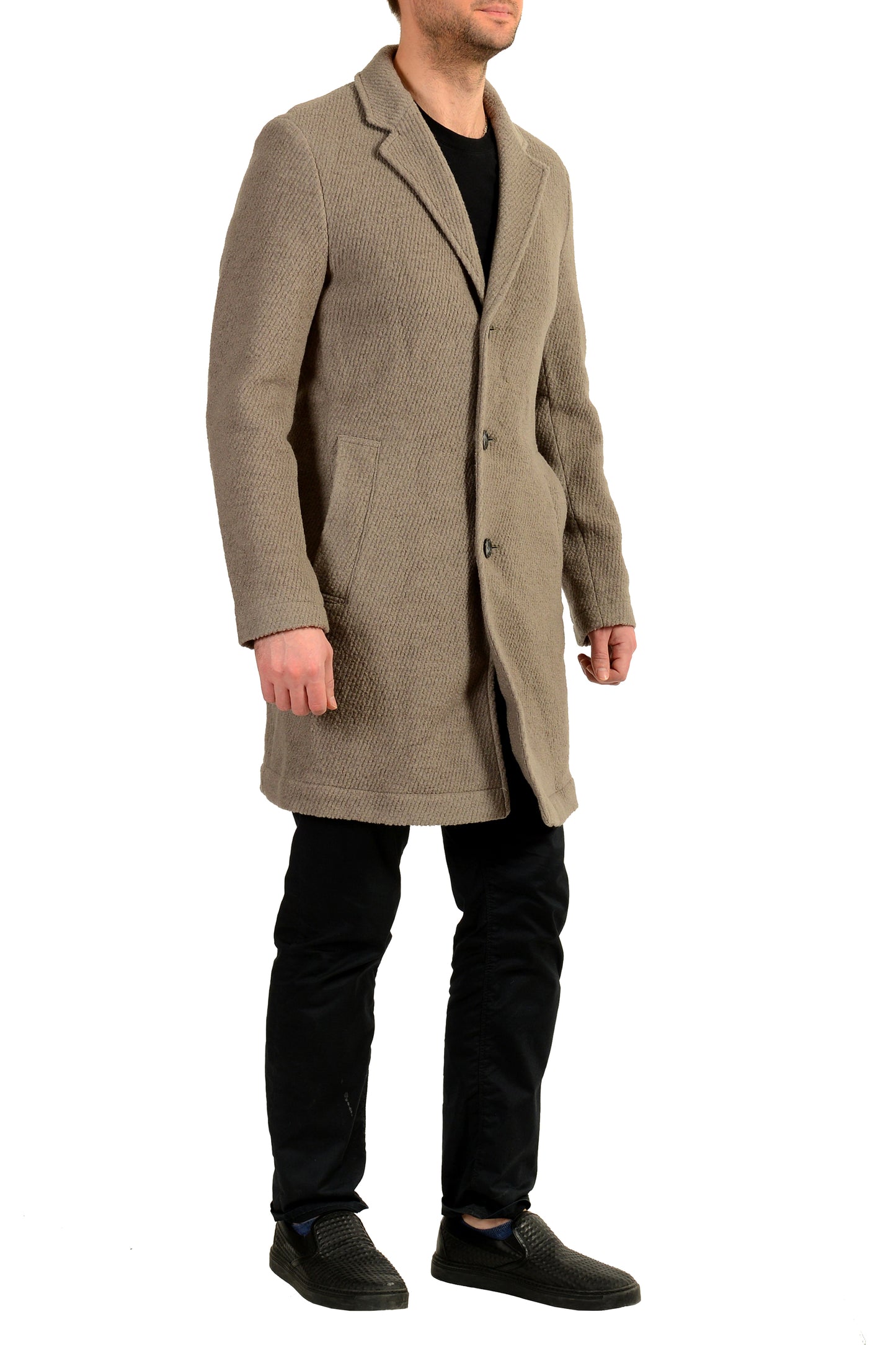 Hugo Boss "C-Hyde-SFT-244" Gray Wool Button Down Coat US 38R IT 48R