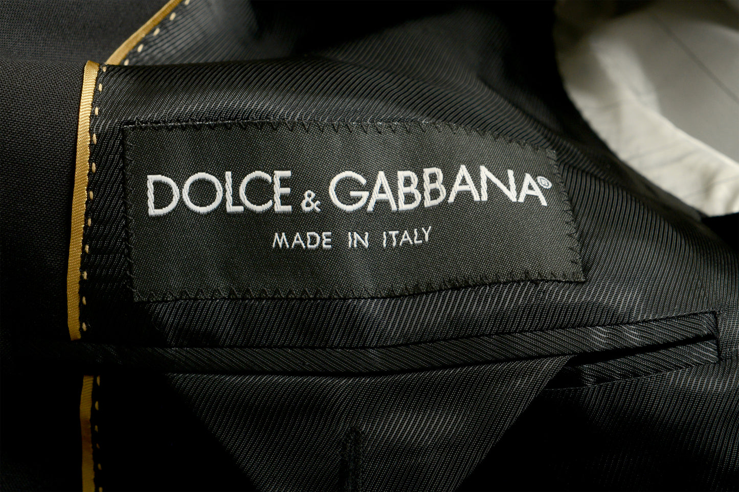 Dolce & Gabbana Men's "Gold" Black Wool Two Button Suit US 46R IT 56R