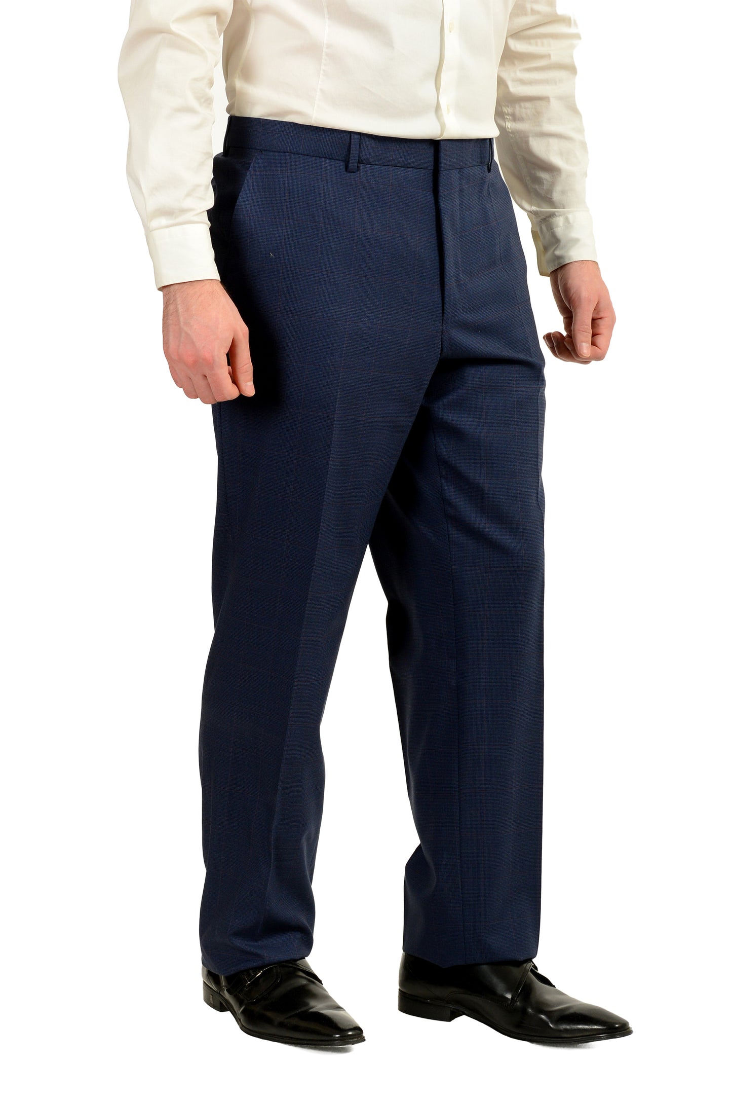 Hugo Boss Men's "Phoenix/Madisen" Comfort Fit Plaid 100% Wool Suit US 46S IT 56S