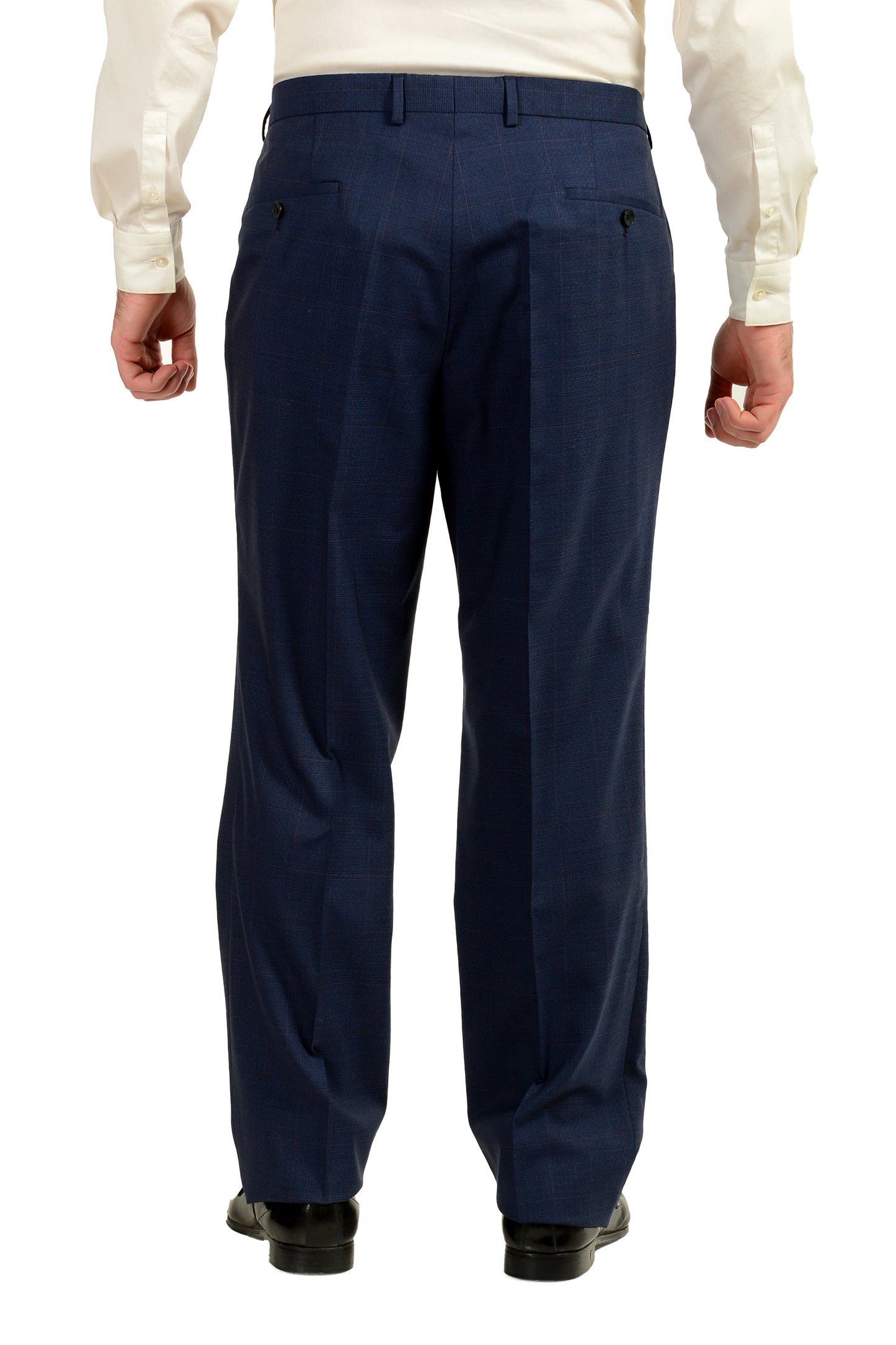 Hugo Boss Men's "Phoenix/Madisen" Comfort Fit Plaid 100% Wool Suit US 46S IT 56S