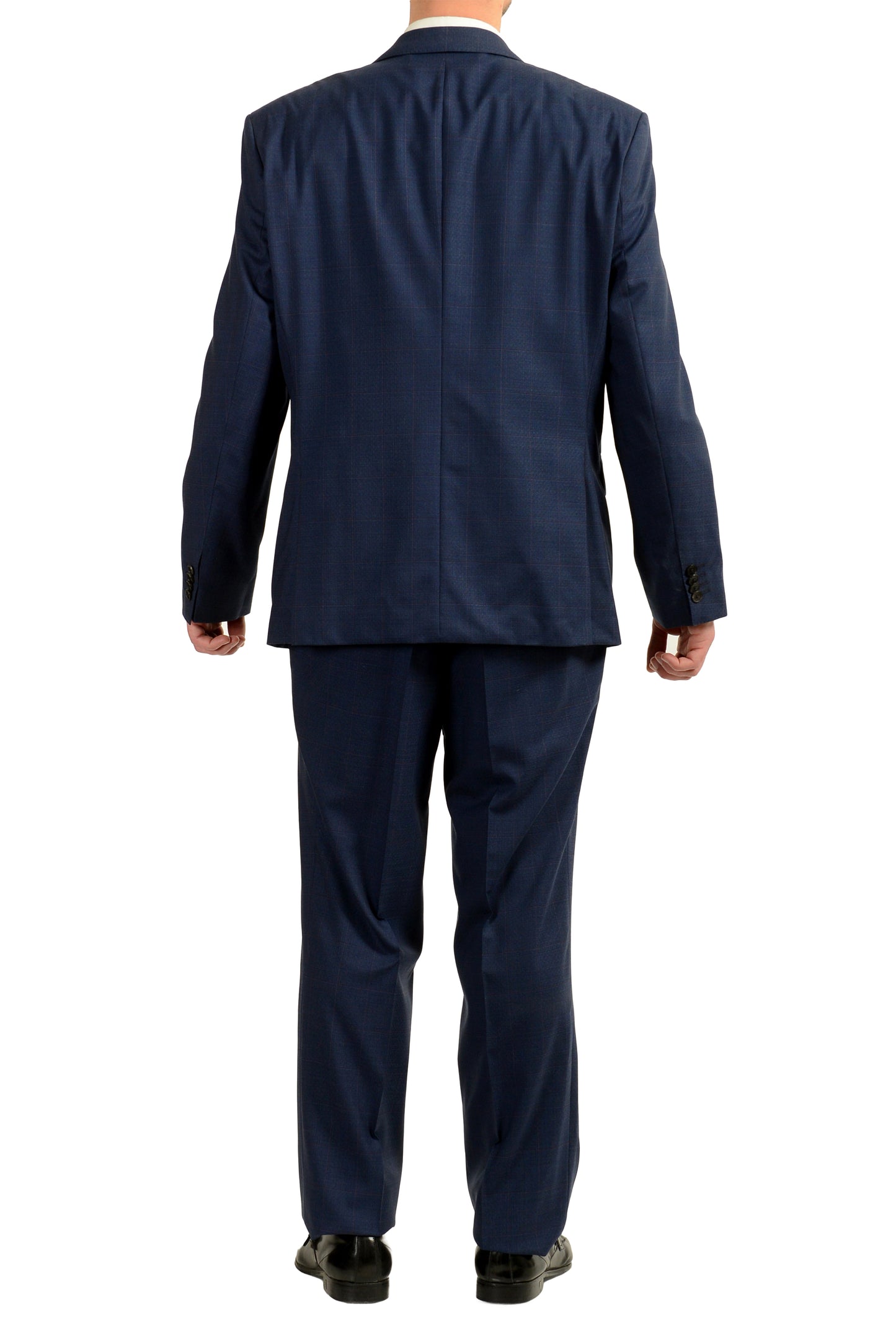 Hugo Boss Men's "Phoenix/Madisen" Comfort Fit Plaid 100% Wool Suit US 46S IT 56S
