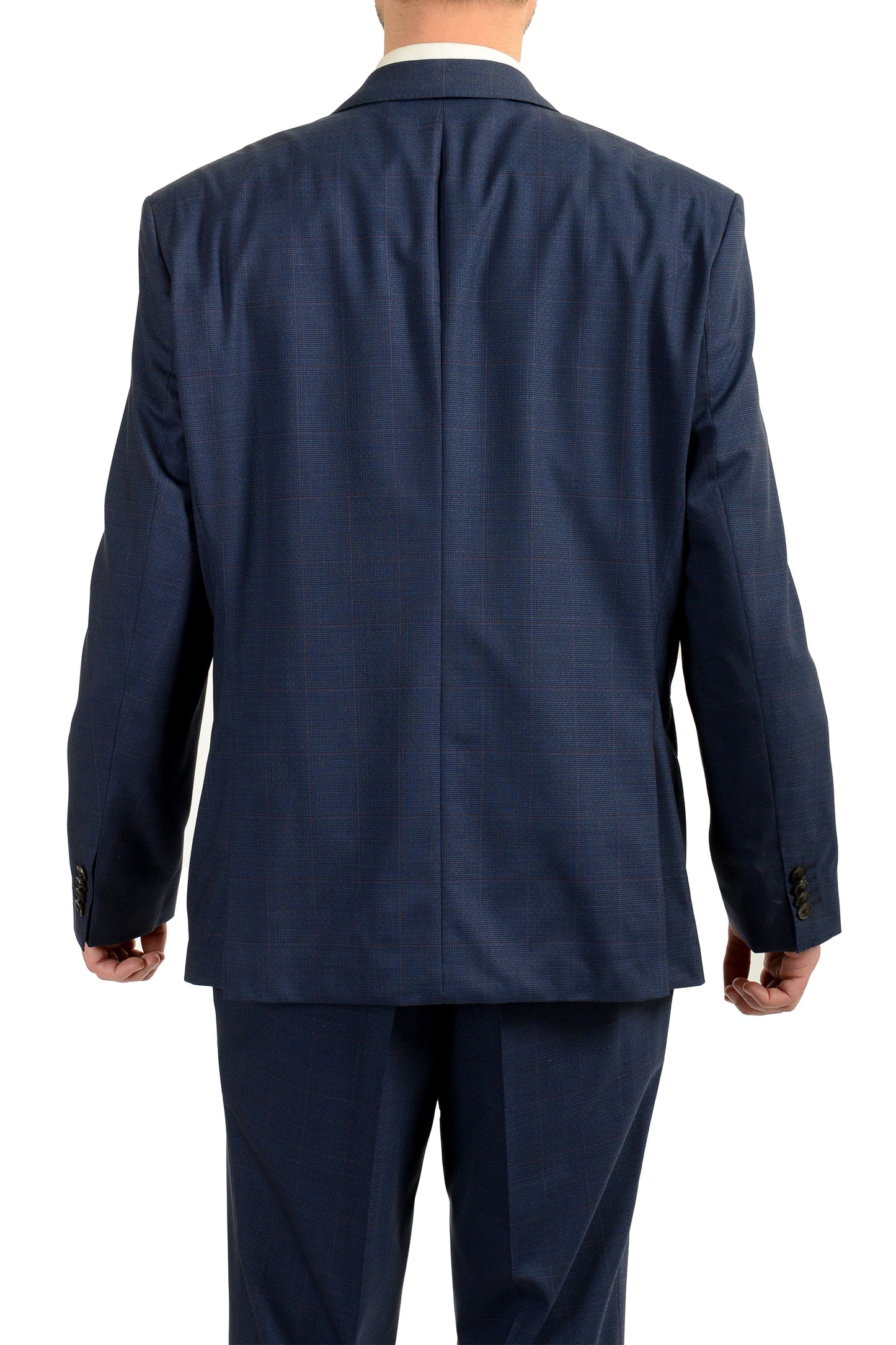 Hugo Boss Men's "Phoenix/Madisen" Comfort Fit Plaid 100% Wool Suit US 46S IT 56S