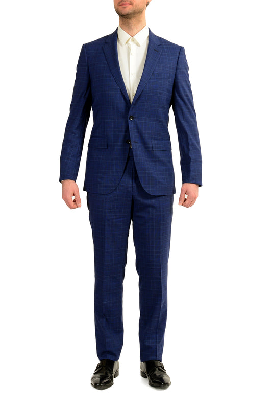 Hugo Boss Men's "T-Harvers4/Glover3" Slim Fit Plaid Wool Suit US 38R IT 48R