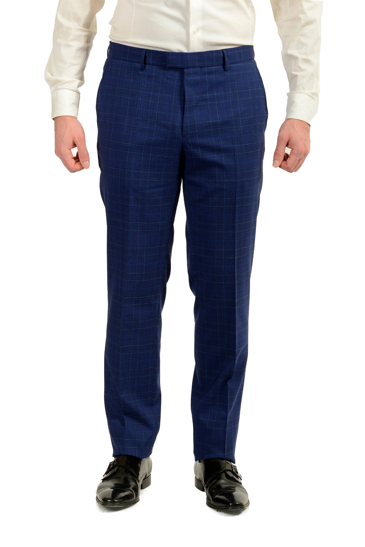 Hugo Boss Men's "T-Harvers4/Glover3" Slim Fit Plaid Wool Suit US 38R IT 48R