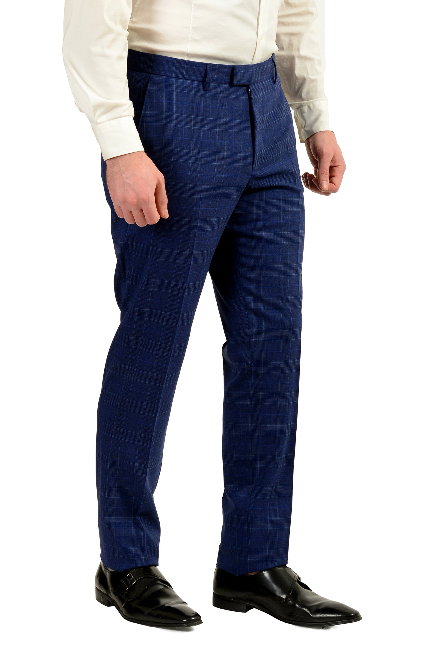 Hugo Boss Men's "T-Harvers4/Glover3" Slim Fit Plaid Wool Suit US 38R IT 48R
