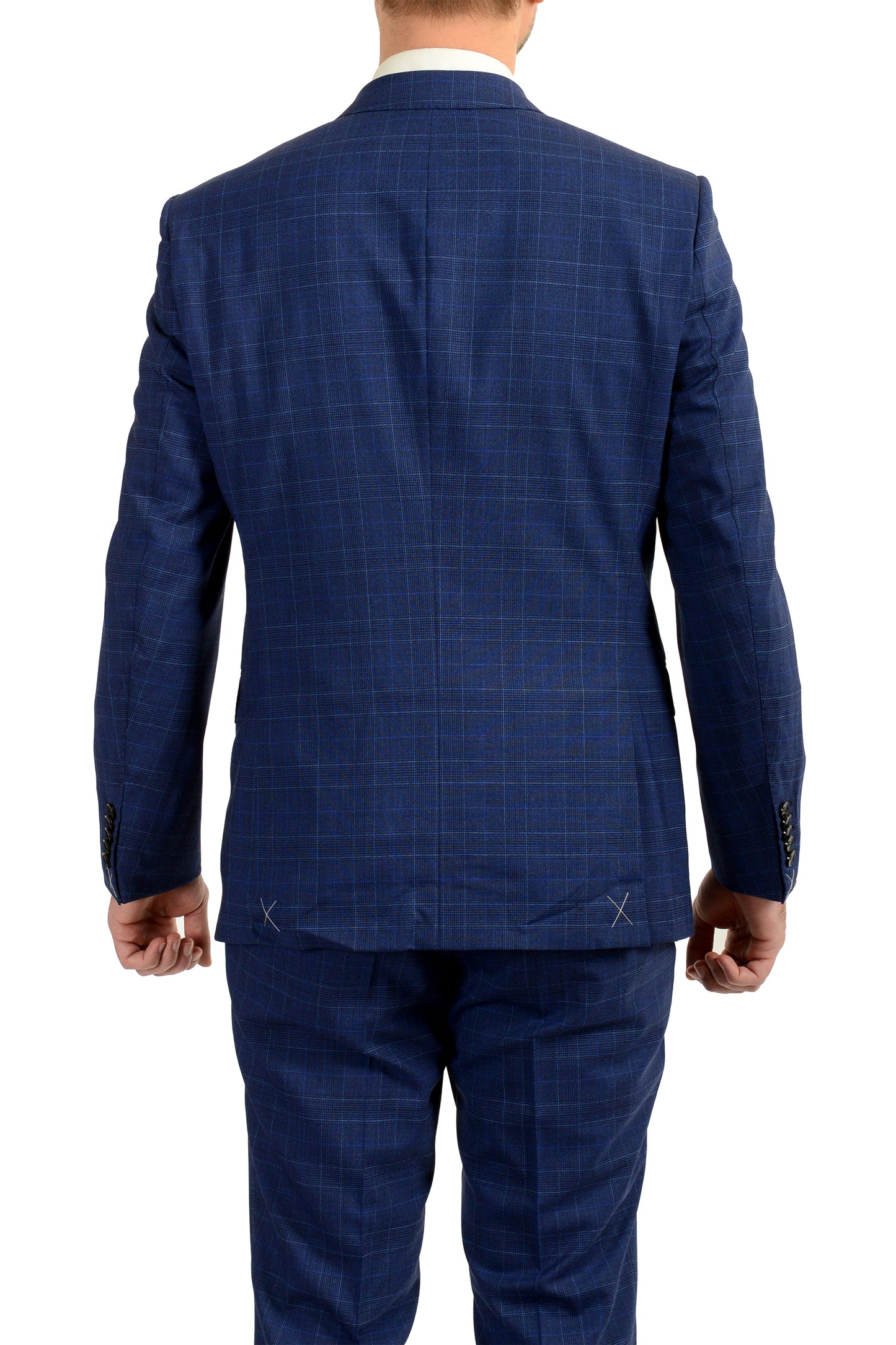 Hugo Boss Men's "T-Harvers4/Glover3" Slim Fit Plaid Wool Suit US 38R IT 48R