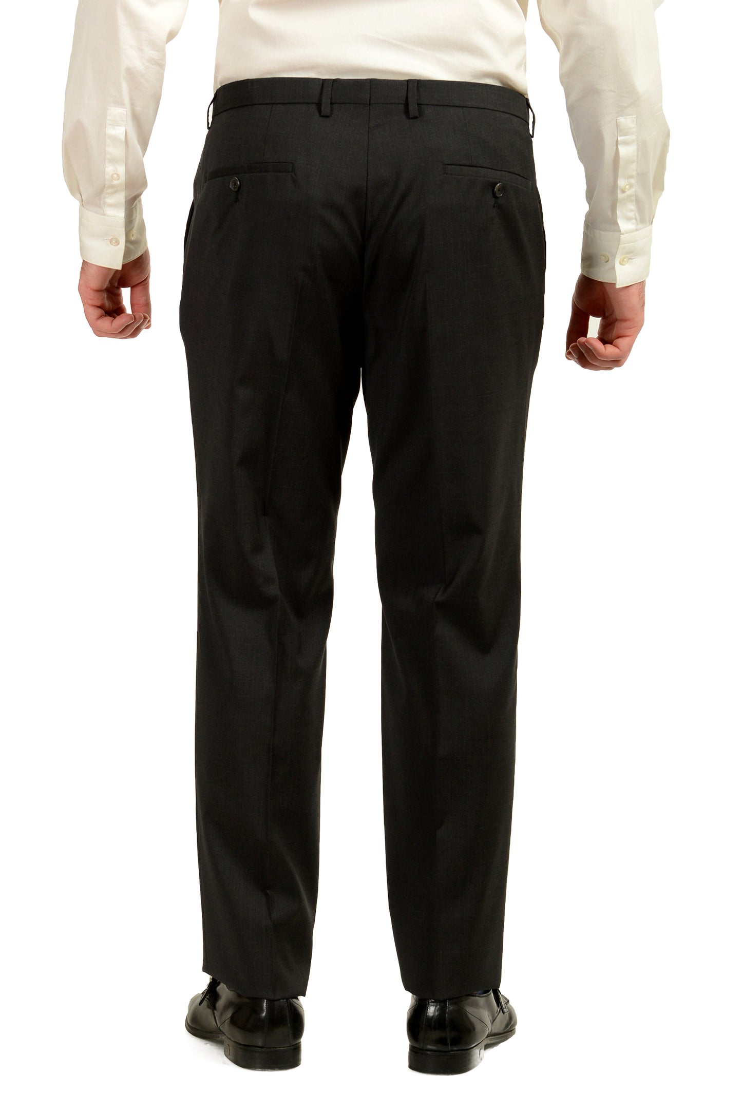 Hugo Boss Men's "Johnstons/Lenon1" Gray 100% Wool Two Button Suit US 42R IT 52R