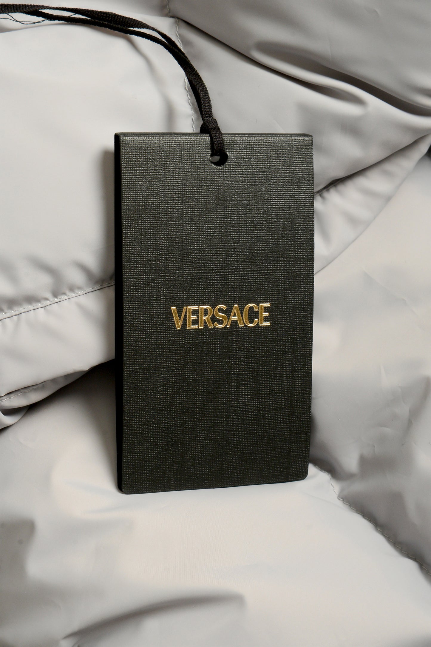 Versace Men's Gray Greca Print Down Sleeveless Jacket Puffer Vest US S IT 48