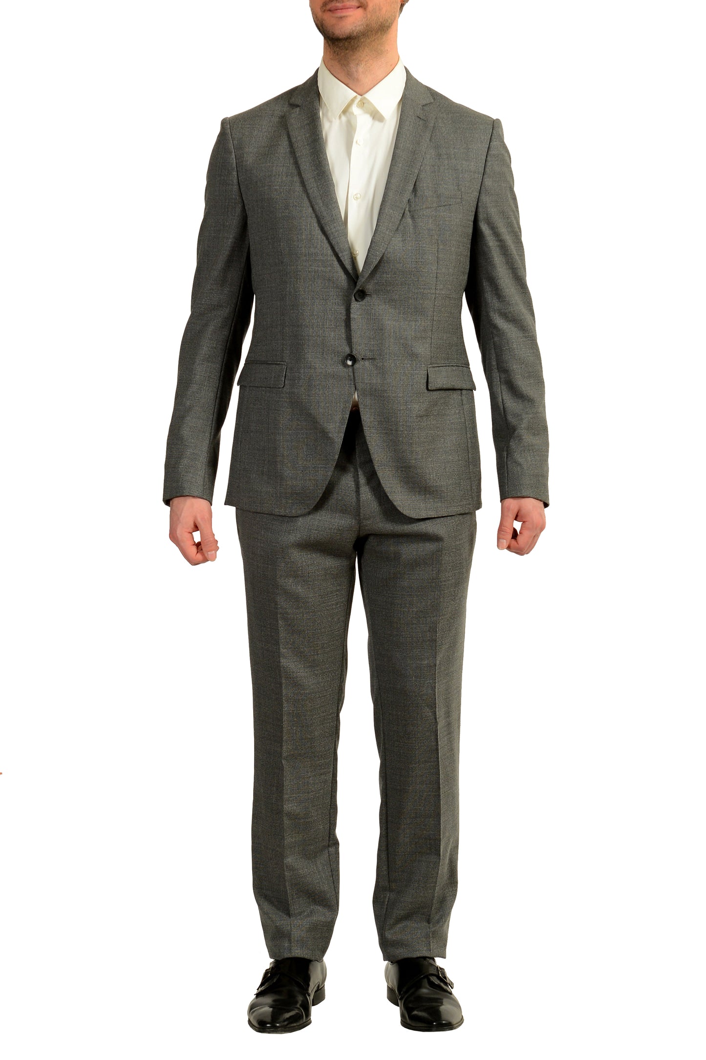 Hugo Boss Men's "Reymond/Wenten" Extra Slim Fit Gray 100%Wool Suit US 42R IT 52R