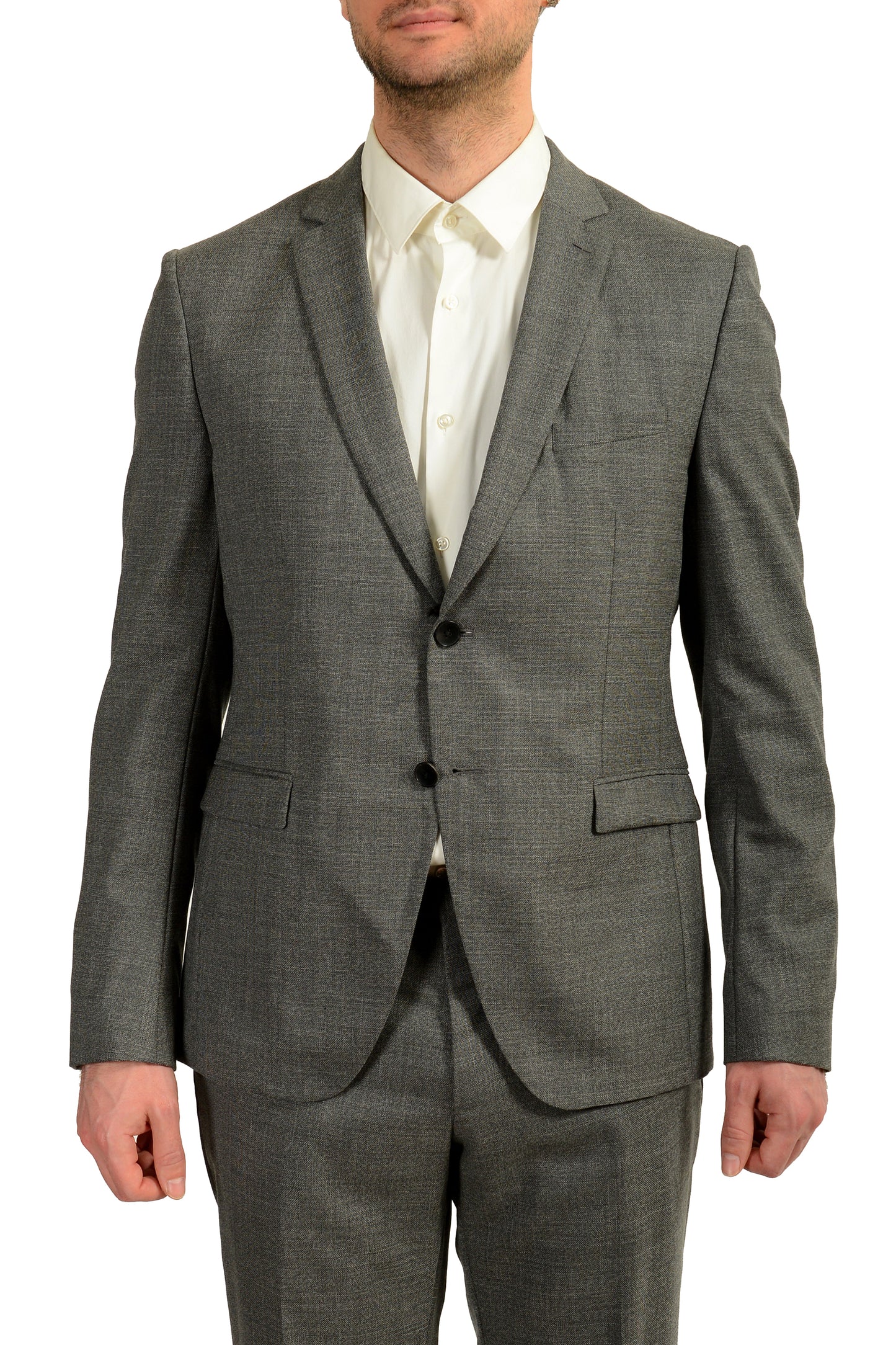 Hugo Boss Men's "Reymond/Wenten" Extra Slim Fit Gray 100%Wool Suit US 42R IT 52R