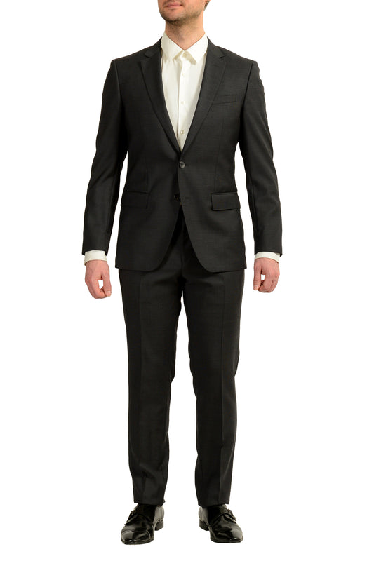 Hugo Boss Men's "Huge6/Genius5" Slim Fit Gray 100% Wool Suit US 38R IT 48R