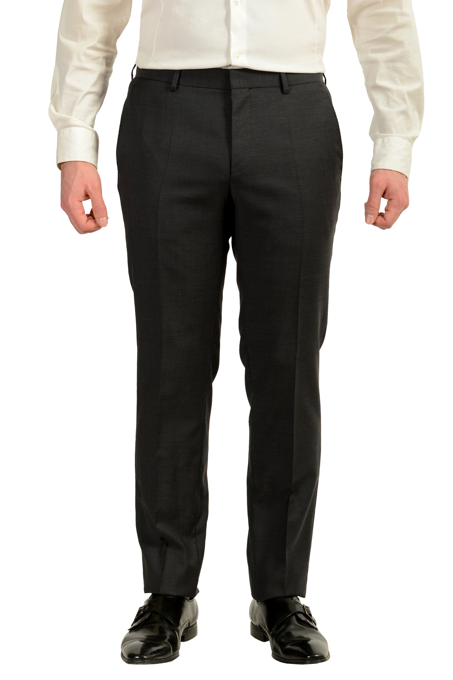 Hugo Boss Men's "Huge6/Genius5" Slim Fit Gray 100% Wool Suit US 38R IT 48R