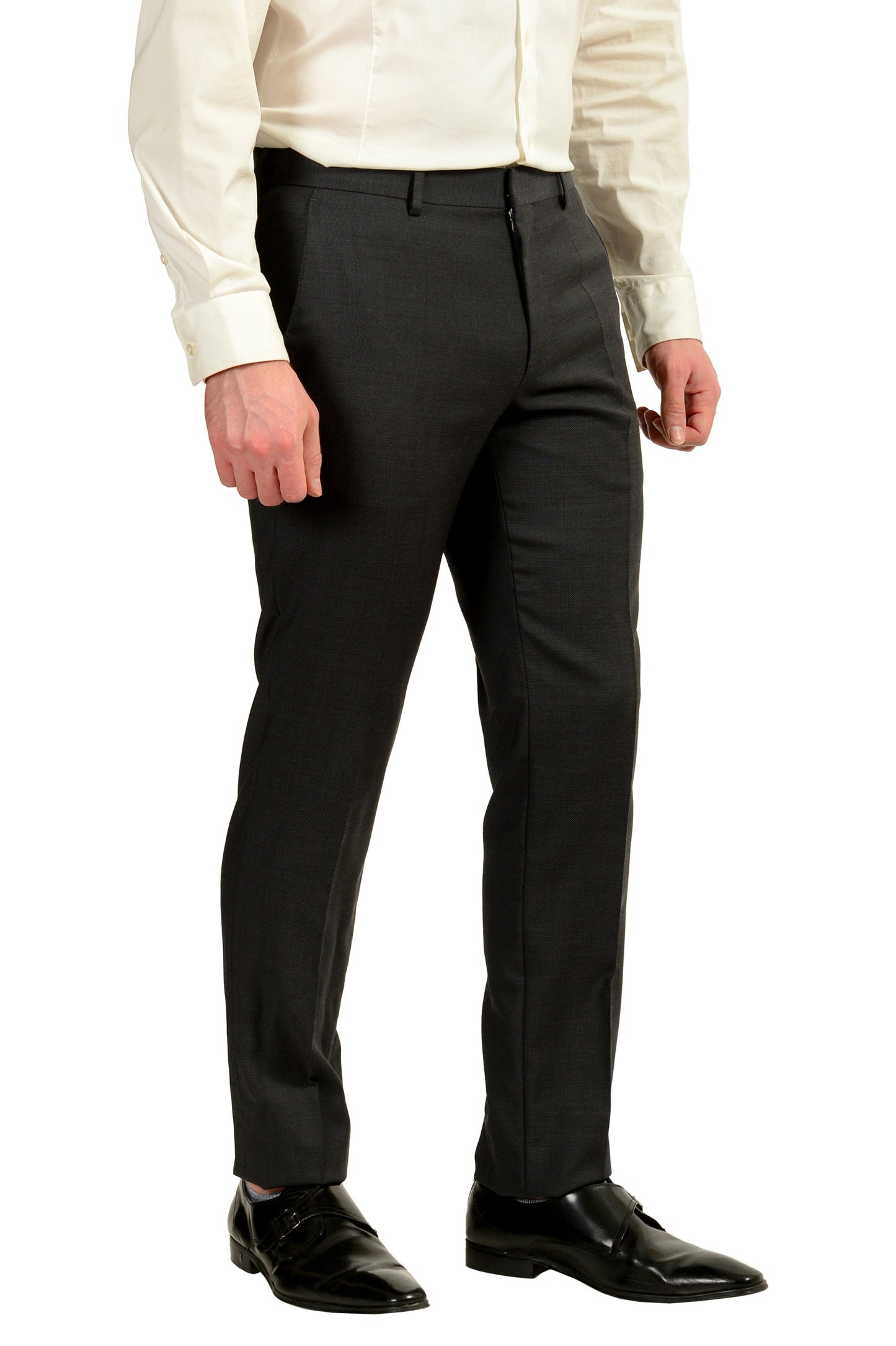 Hugo Boss Men's "Huge6/Genius5" Slim Fit Gray 100% Wool Suit US 38R IT 48R