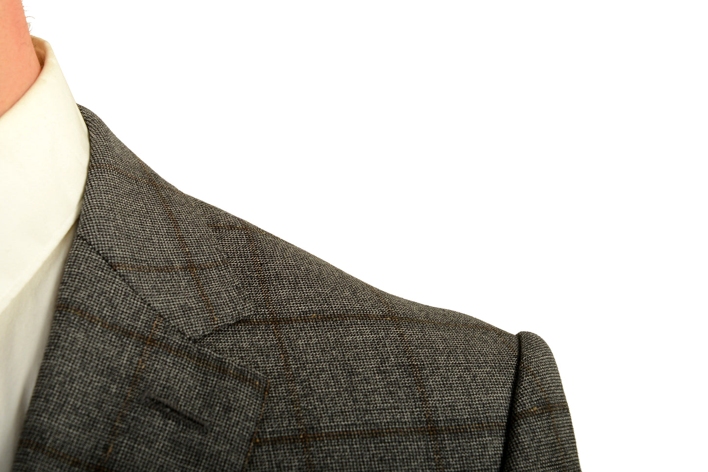Hugo Boss Men's "Novan5/Ben2" Slim Fit Gray Plaid 100% Wool Suit US 36R IT 46R