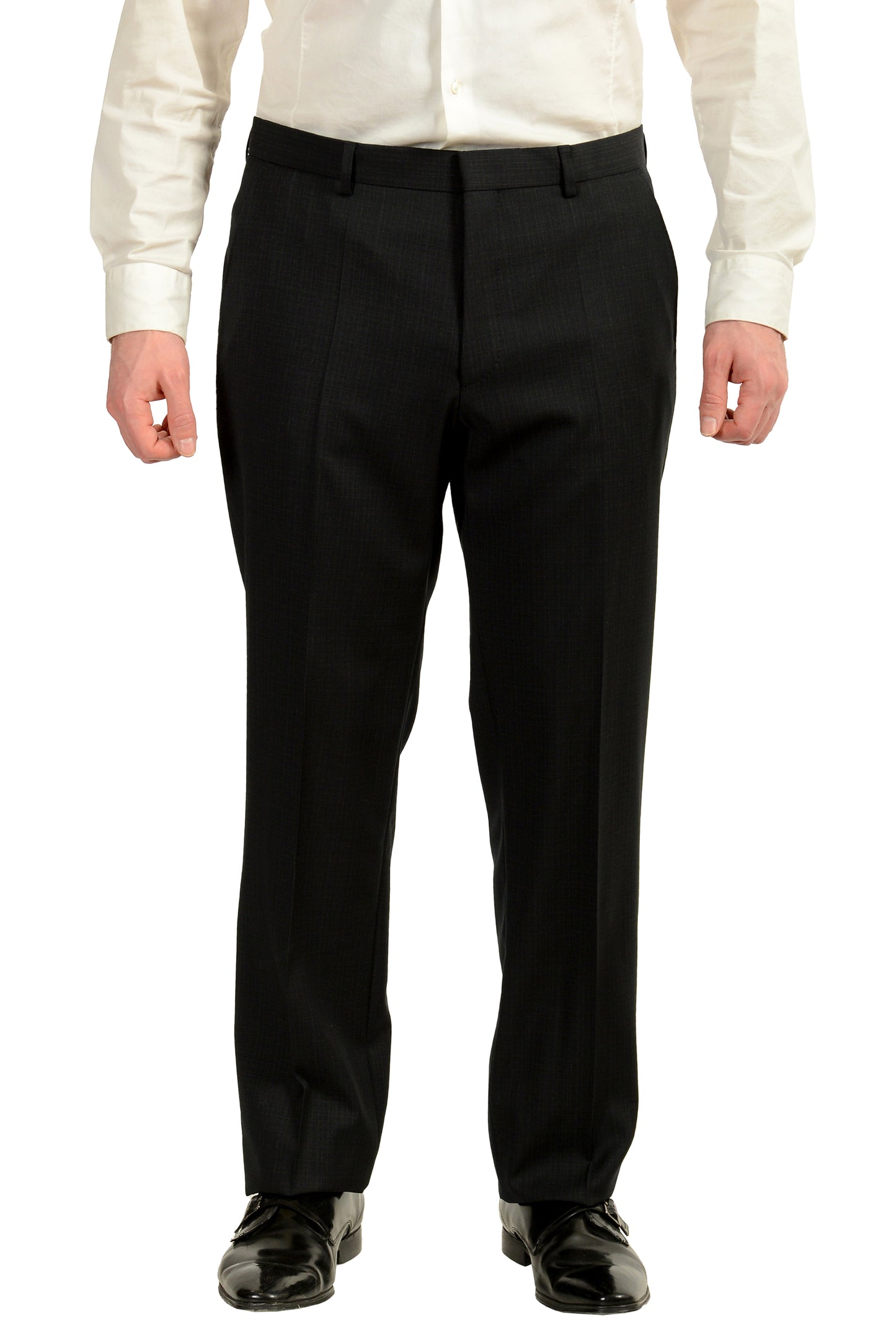 Hugo Boss Men's "Phoenix/Madisen" Comfort Fit Plaid 100% Wool Suit US 42L IT 52L