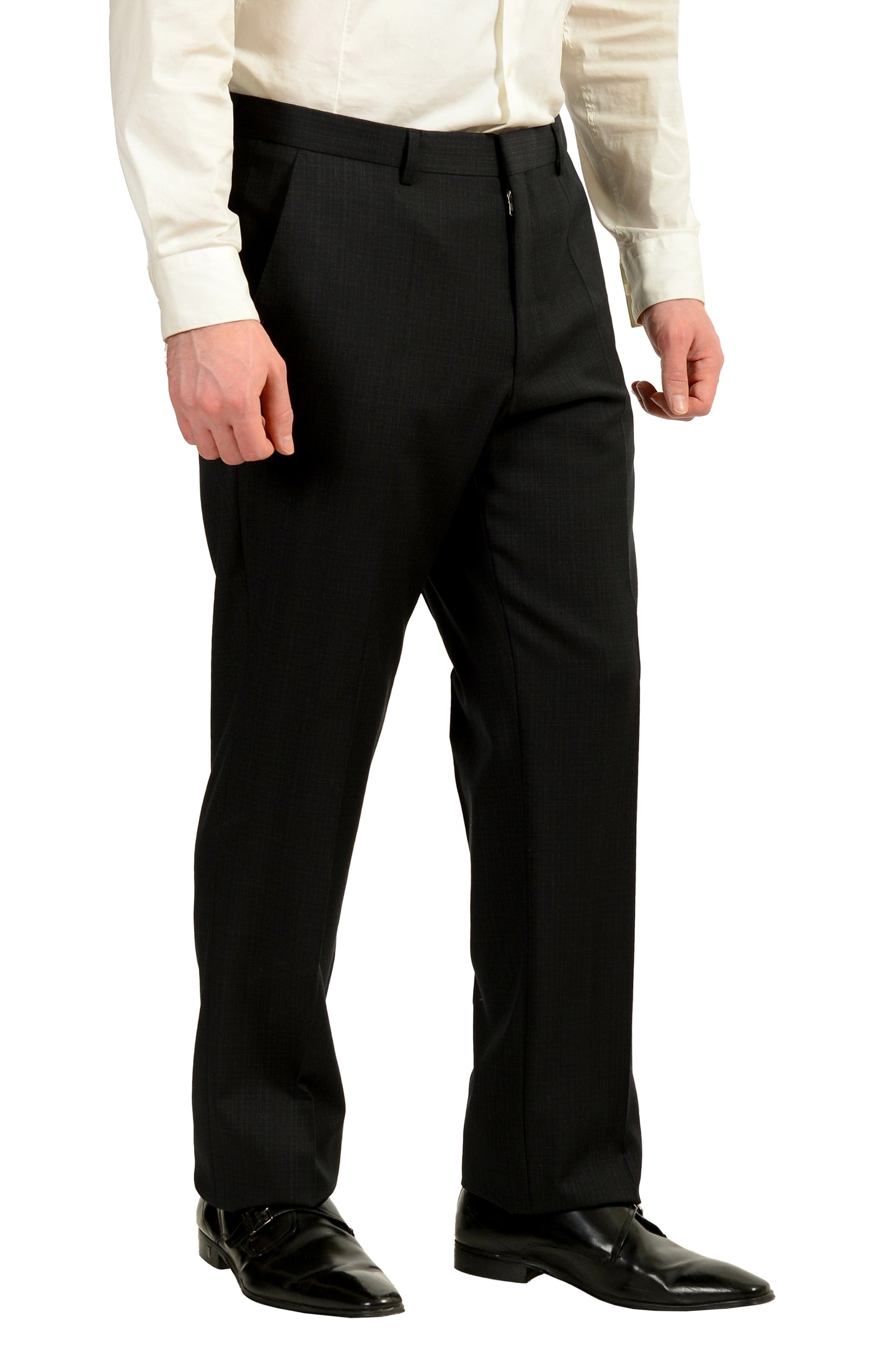 Hugo Boss Men's "Phoenix/Madisen" Comfort Fit Plaid 100% Wool Suit US 42L IT 52L