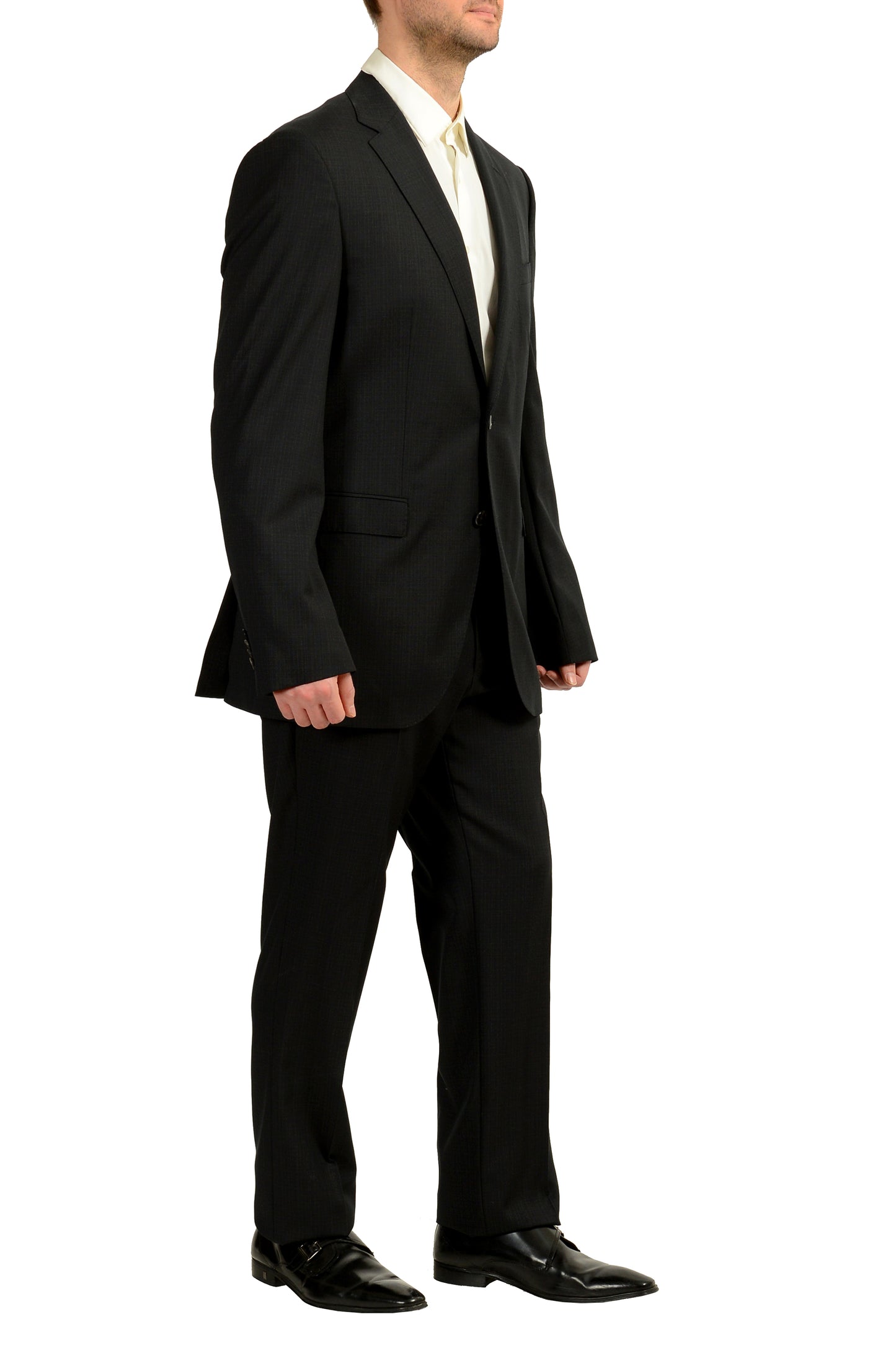 Hugo Boss Men's "Phoenix/Madisen" Comfort Fit Plaid 100% Wool Suit US 42L IT 52L