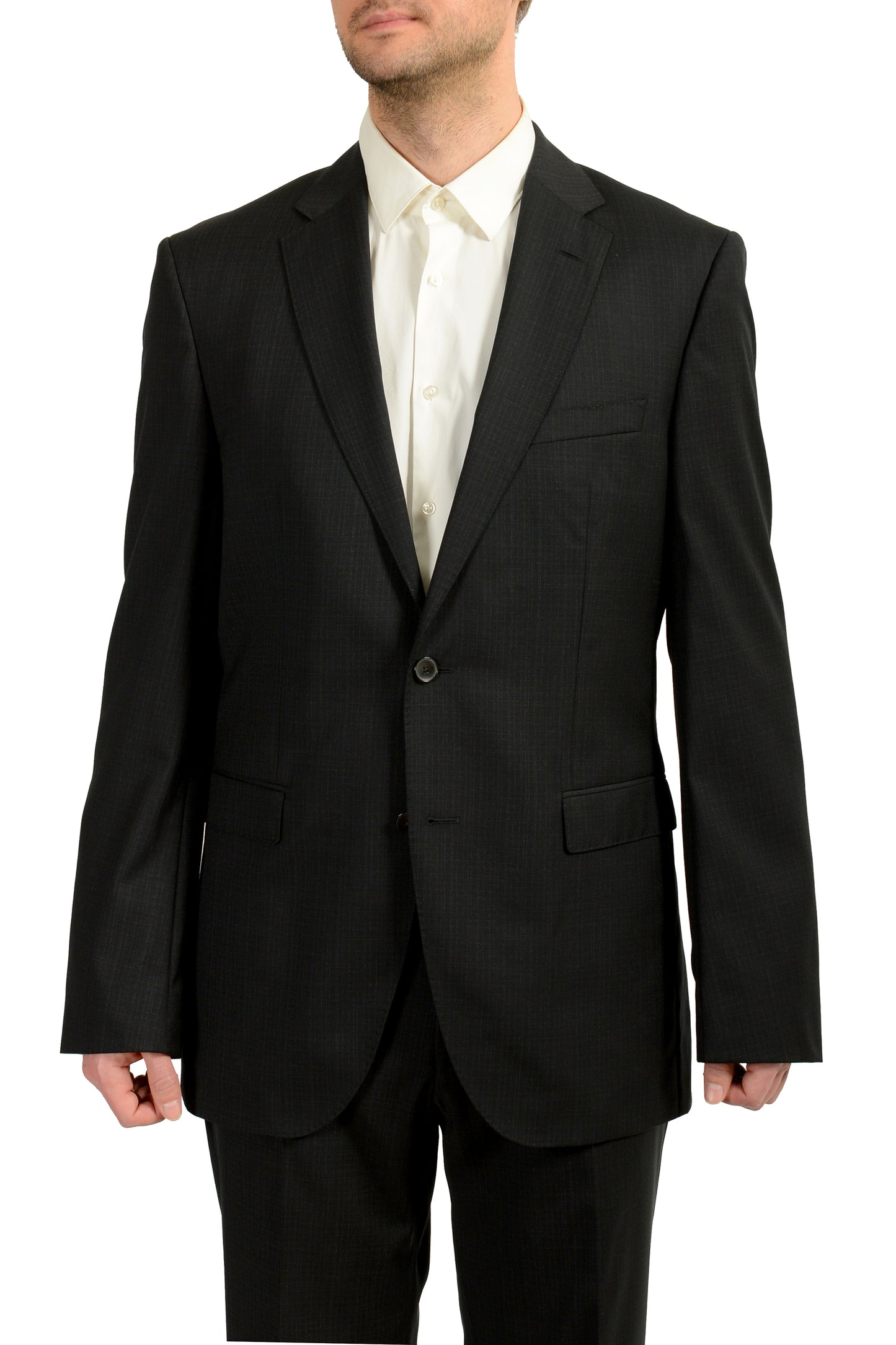 Hugo Boss Men's "Phoenix/Madisen" Comfort Fit Plaid 100% Wool Suit US 42L IT 52L