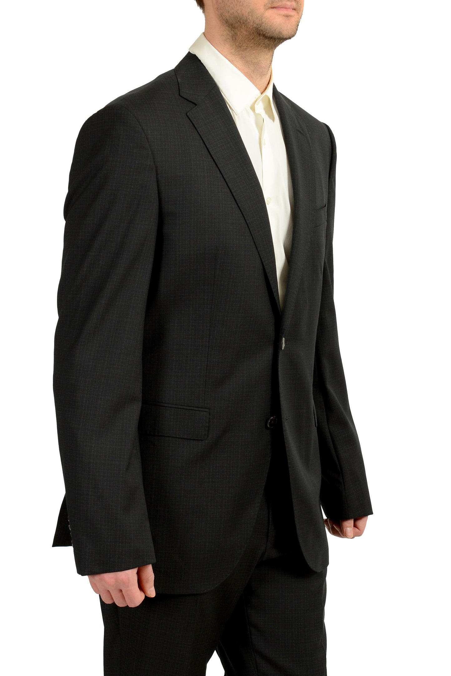 Hugo Boss Men's "Phoenix/Madisen" Comfort Fit Plaid 100% Wool Suit US 42L IT 52L