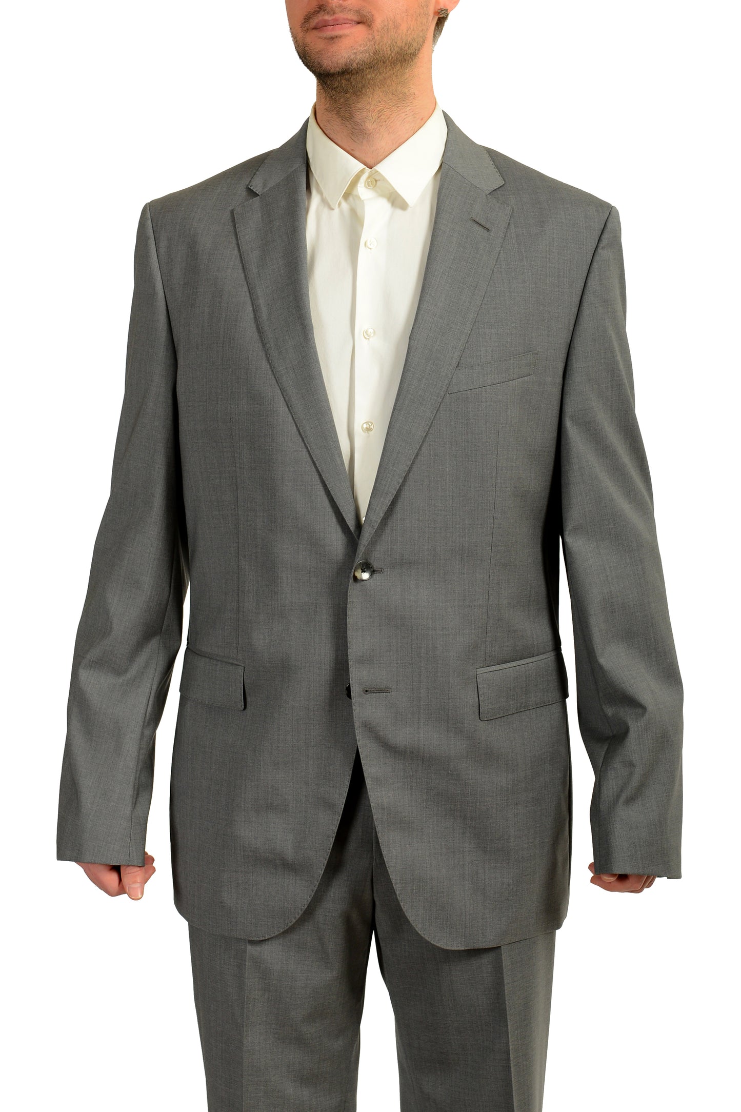 Hugo Boss Men's "Johnstons5/Lenon1" Regular Fit 100% Wool Suit US 44L IT 54L