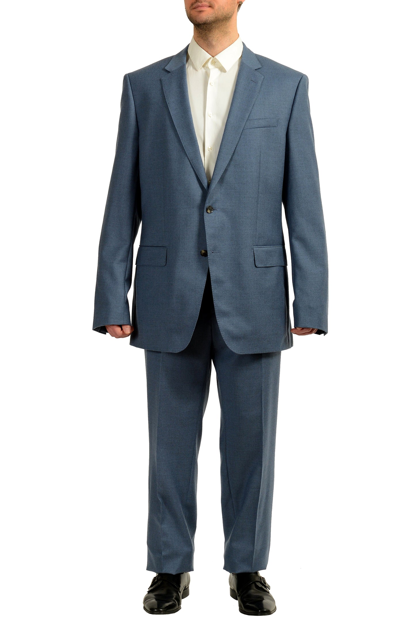 Hugo Boss Men's "Huge6/Genius5" Slim Fit 100% Wool Two Button Suit US 48L IT 58L