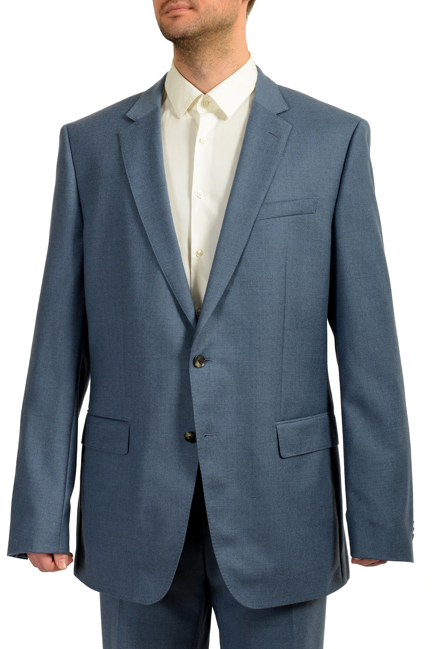 Hugo Boss Men's "Huge6/Genius5" Slim Fit 100% Wool Two Button Suit US 48L IT 58L