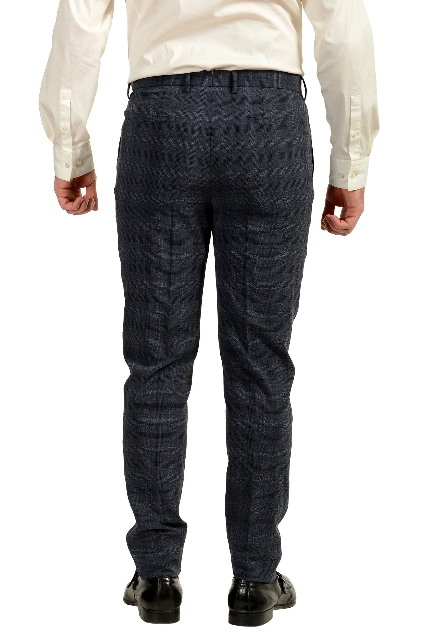 Hugo Boss Men's "T-Novem/Brite" Plaid Wool Silk Two Button Suit US 46R IT 56R