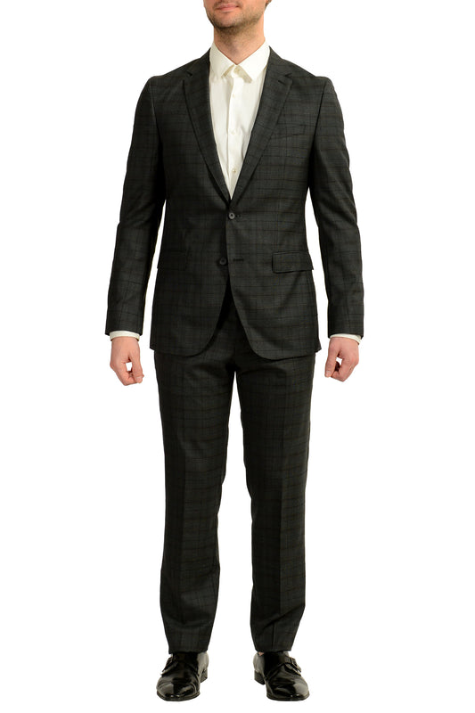 Hugo Boss Men's "Novan6/Ben2" Slim Fit Plaid 100% Wool Suit US 40R IT 50R