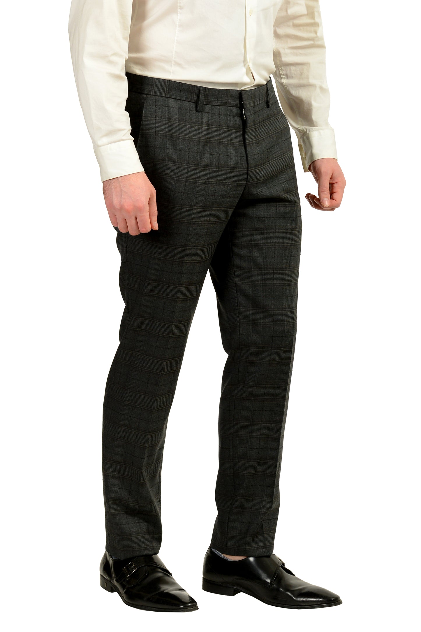 Hugo Boss Men's "Novan6/Ben2" Slim Fit Plaid 100% Wool Suit US 40R IT 50R