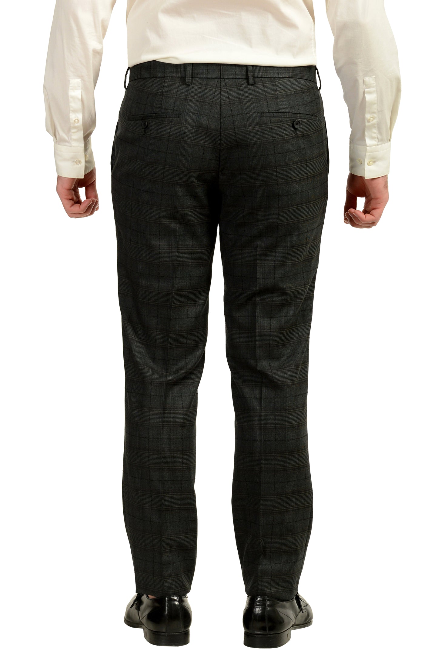 Hugo Boss Men's "Novan6/Ben2" Slim Fit Plaid 100% Wool Suit US 40R IT 50R