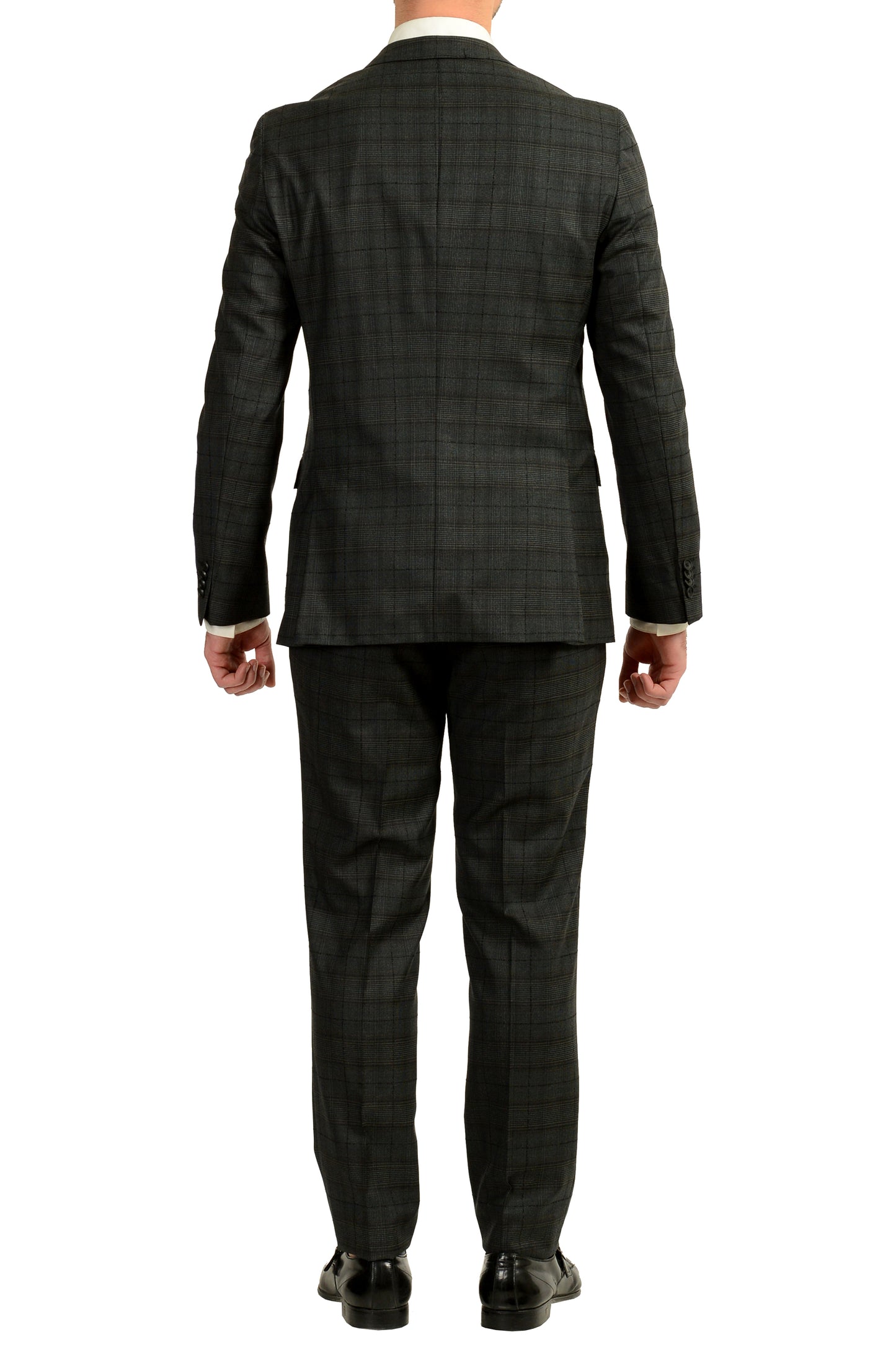 Hugo Boss Men's "Novan6/Ben2" Slim Fit Plaid 100% Wool Suit US 40R IT 50R