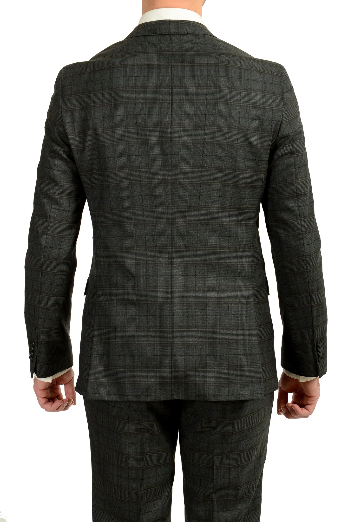 Hugo Boss Men's "Novan6/Ben2" Slim Fit Plaid 100% Wool Suit US 40R IT 50R