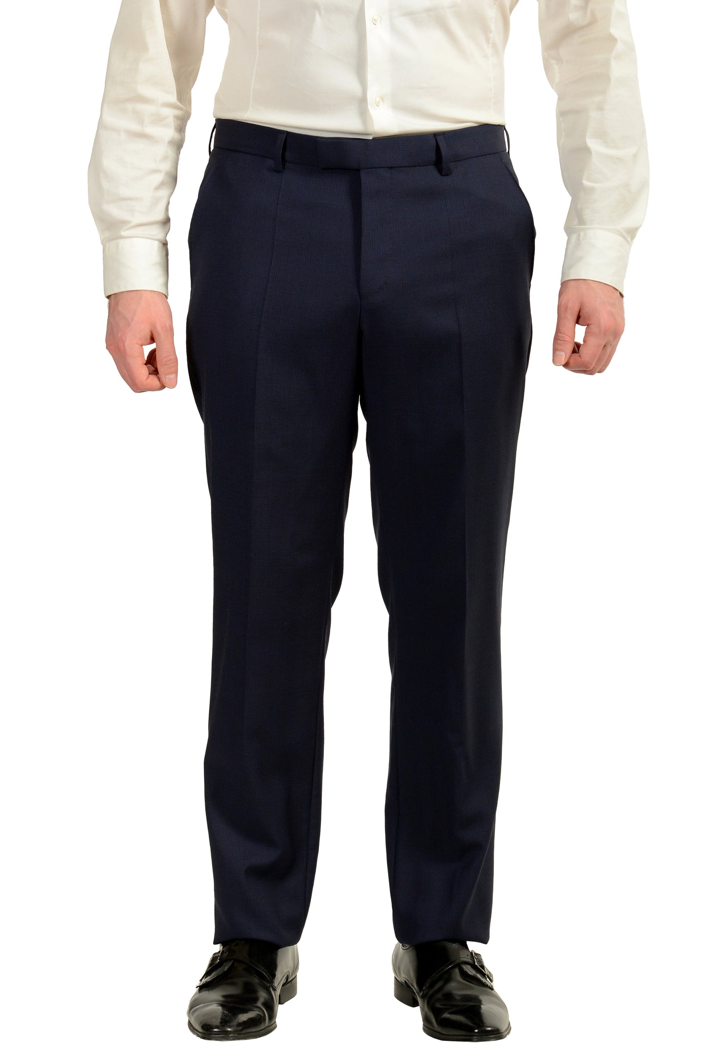 Hugo Boss Men's "Jeckson/Lenon2" Regular Fit Plaid 100% Wool Suit US 40R IT 50R