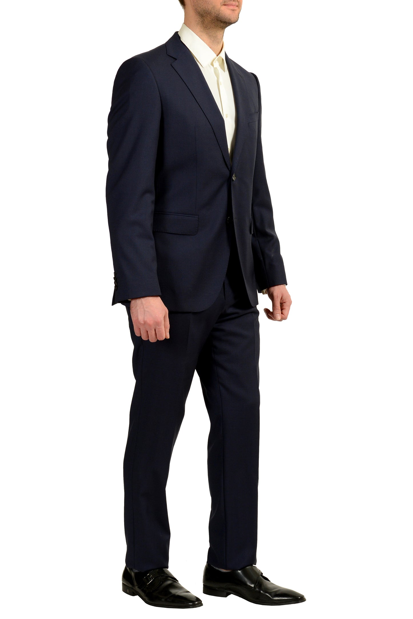 Hugo Boss Men's "Jeckson/Lenon2" Regular Fit Plaid 100% Wool Suit US 40R IT 50R