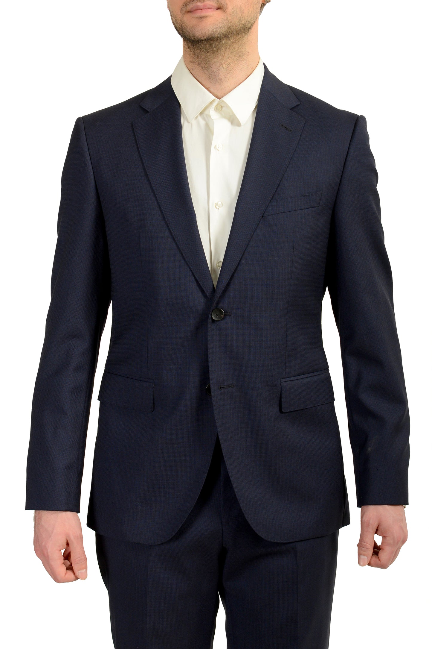 Hugo Boss Men's "Jeckson/Lenon2" Regular Fit Plaid 100% Wool Suit US 40R IT 50R