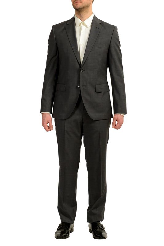 Hugo Boss Men's "Johnstons2/Lenon" Geometric Print 100% Wool Suit US 40R IT 50R