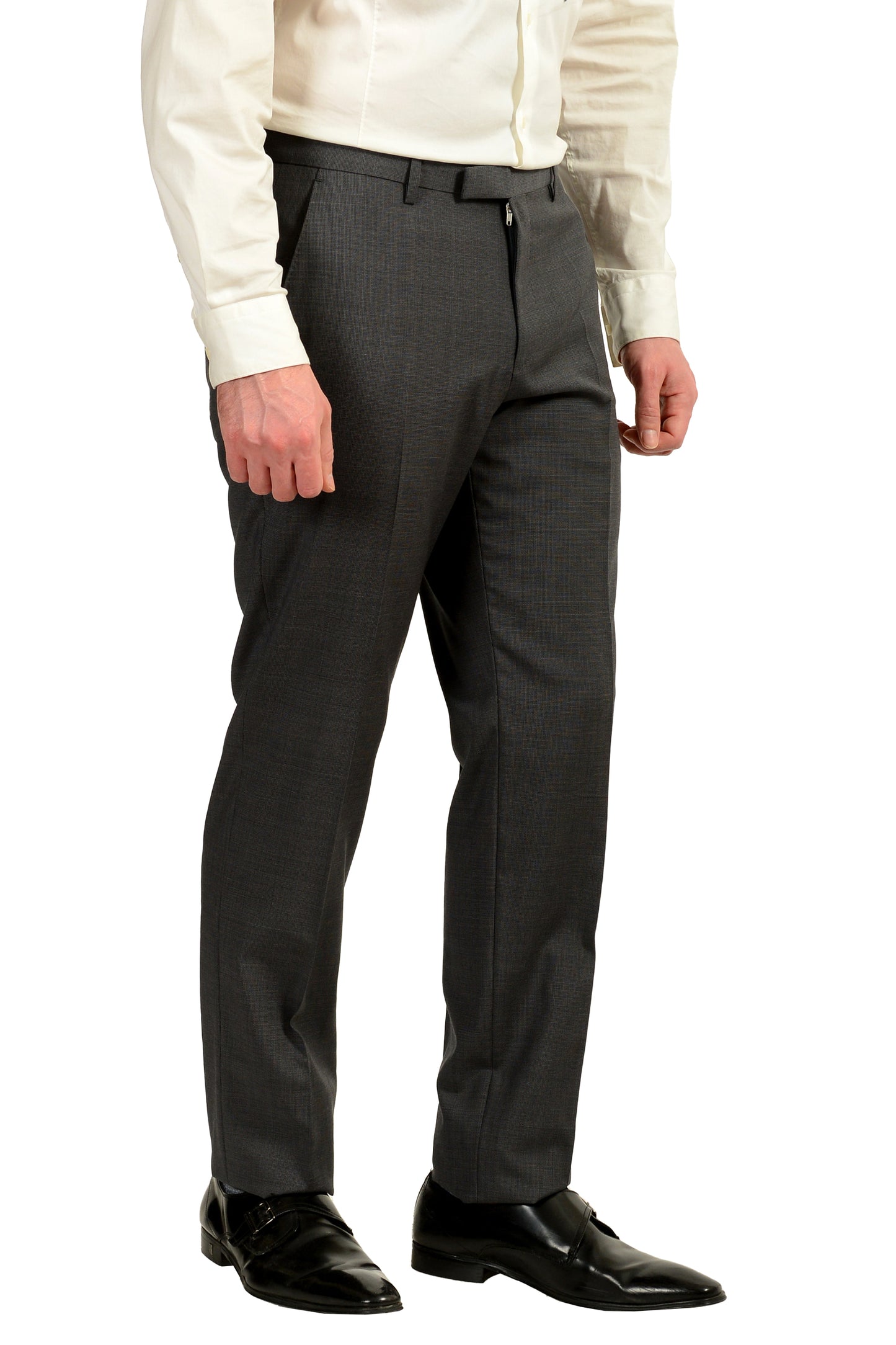 Hugo Boss Men's "Johnstons2/Lenon" Geometric Print 100% Wool Suit US 40R IT 50R