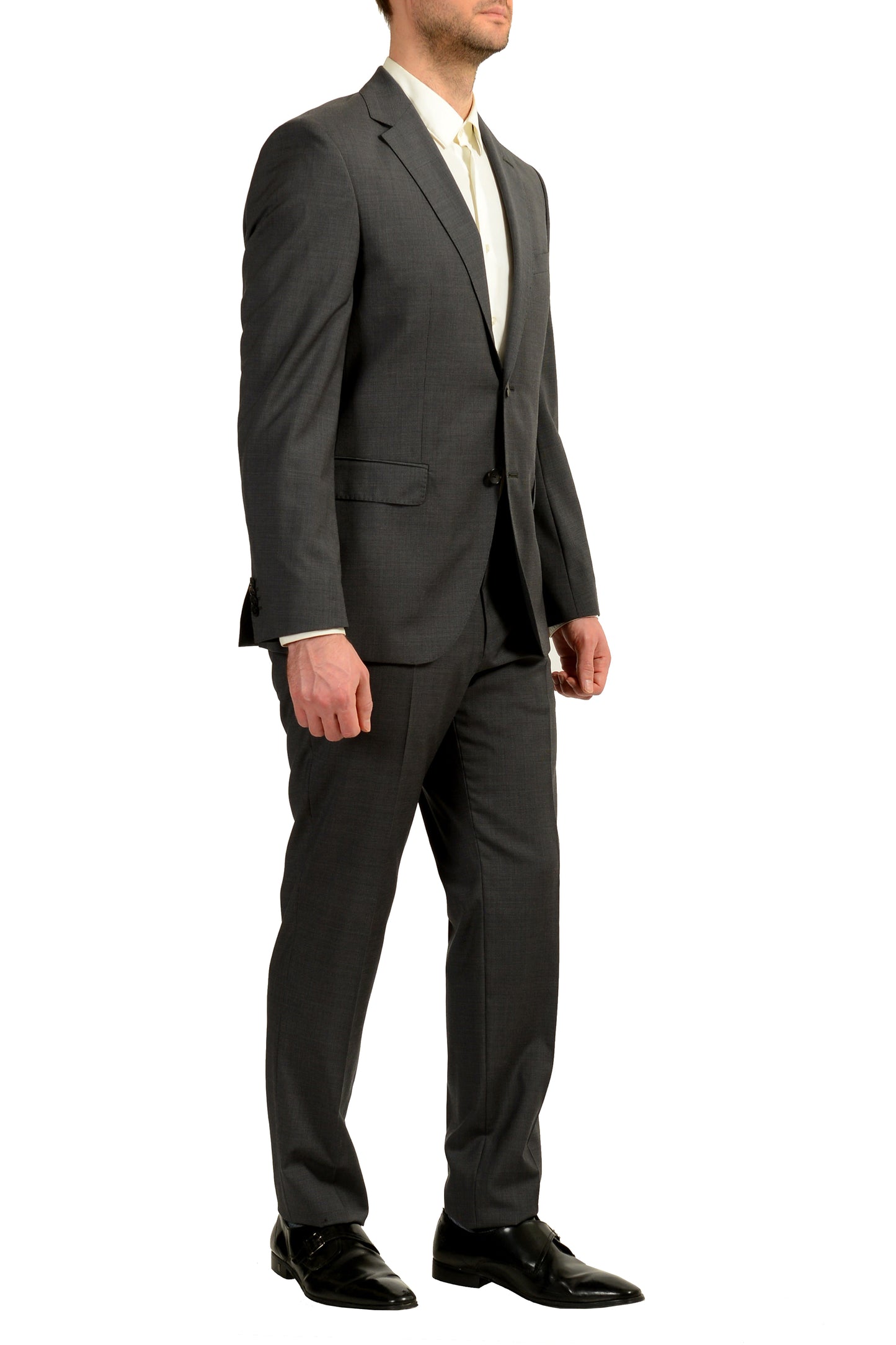 Hugo Boss Men's "Johnstons2/Lenon" Geometric Print 100% Wool Suit US 40R IT 50R