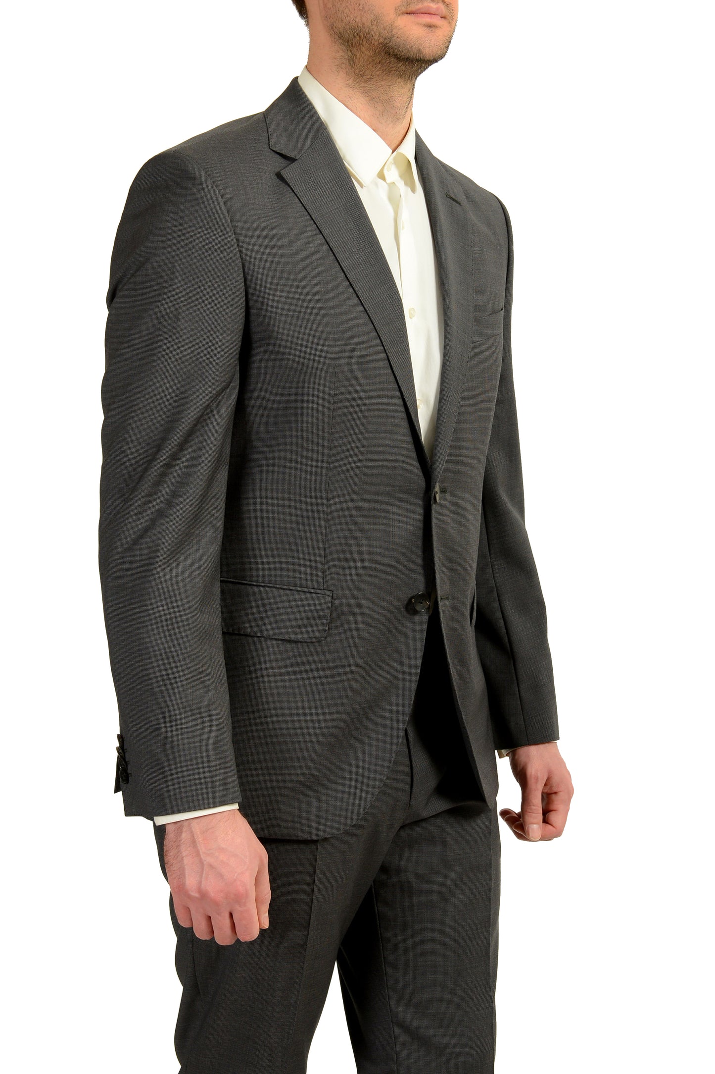 Hugo Boss Men's "Johnstons2/Lenon" Geometric Print 100% Wool Suit US 40R IT 50R