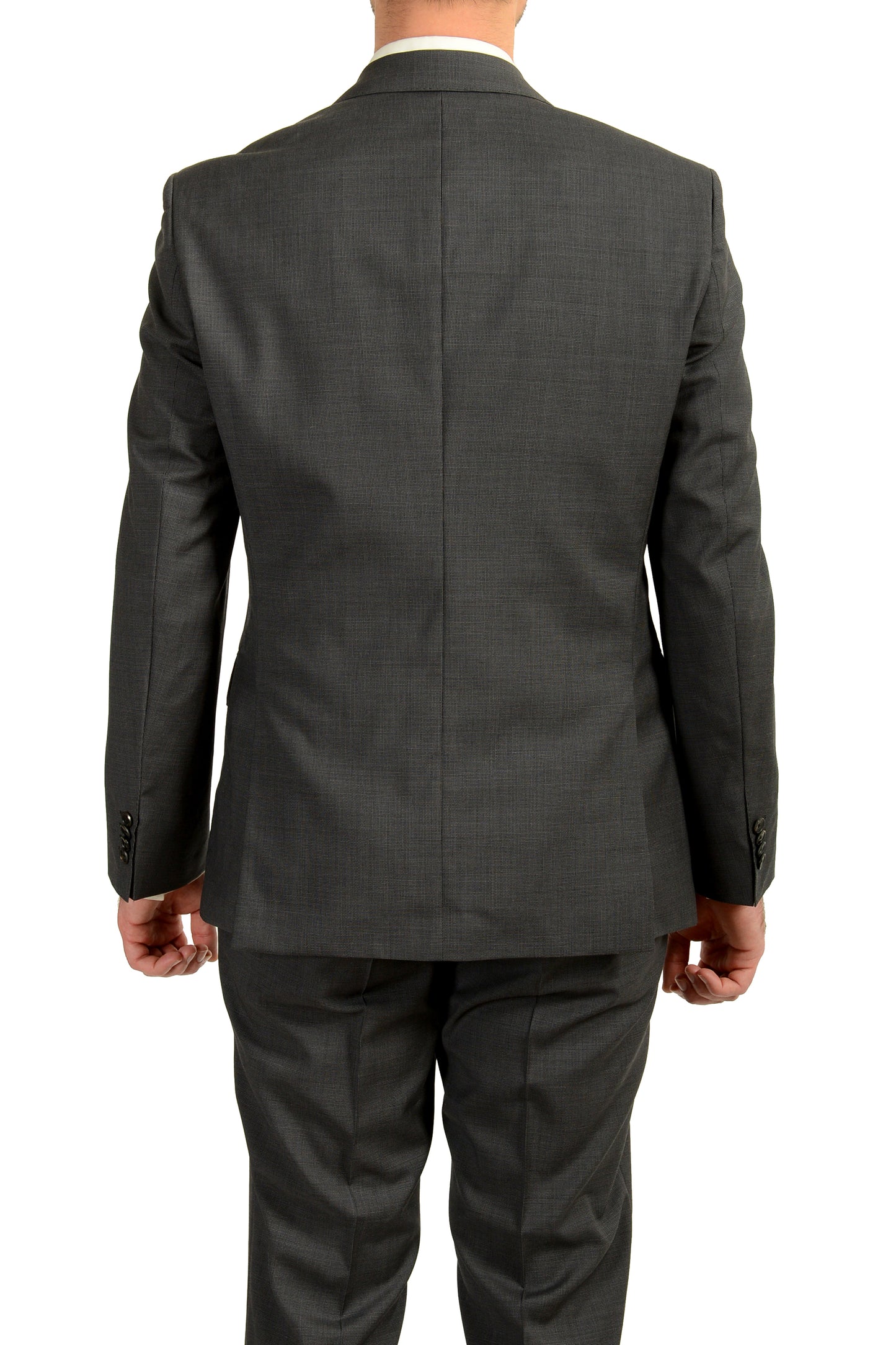 Hugo Boss Men's "Johnstons2/Lenon" Geometric Print 100% Wool Suit US 40R IT 50R