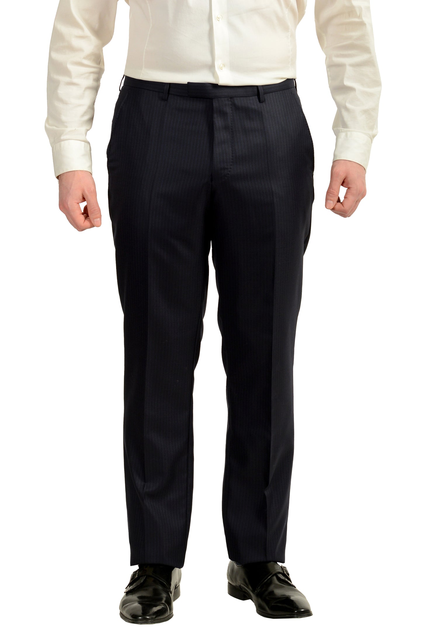 Hugo Boss Men's "Johnstons5/Lenon1" Regular Fit Wool Silk Suit US 46R IT 56R