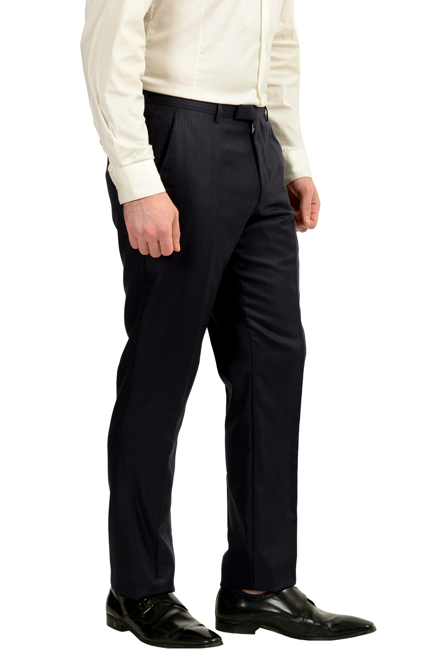 Hugo Boss Men's "Johnstons5/Lenon1" Regular Fit Wool Silk Suit US 46R IT 56R